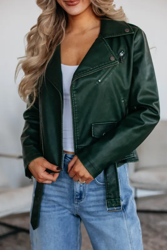 Knox Leather Jacket - Forest sold by Wild Oak Boutique