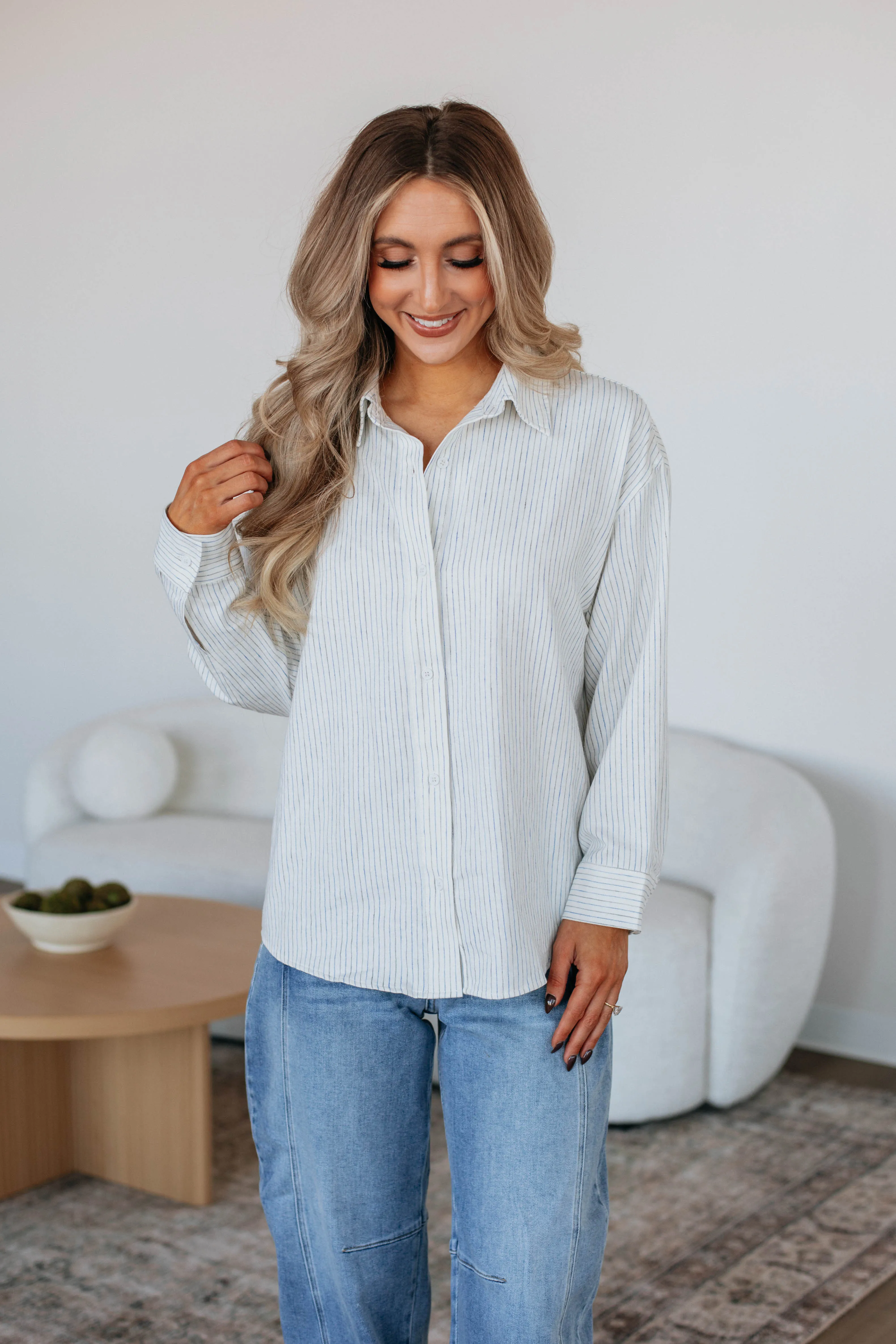 Sylvey Striped Button Down sold by Wild Oak Boutique