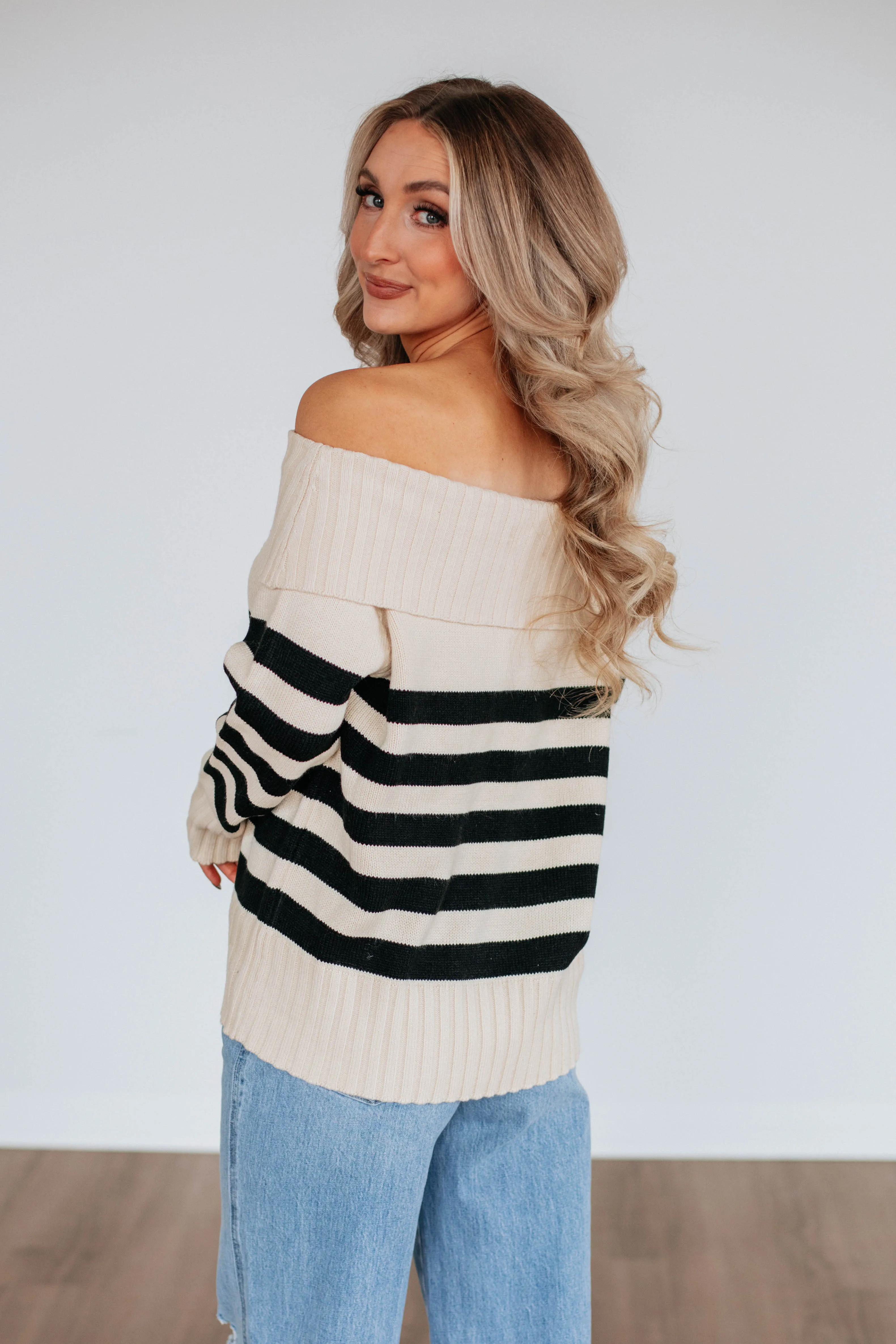 Chantelle Off The Shoulder Sweater - Cream sold by Wild Oak Boutique product image thumbnail 4