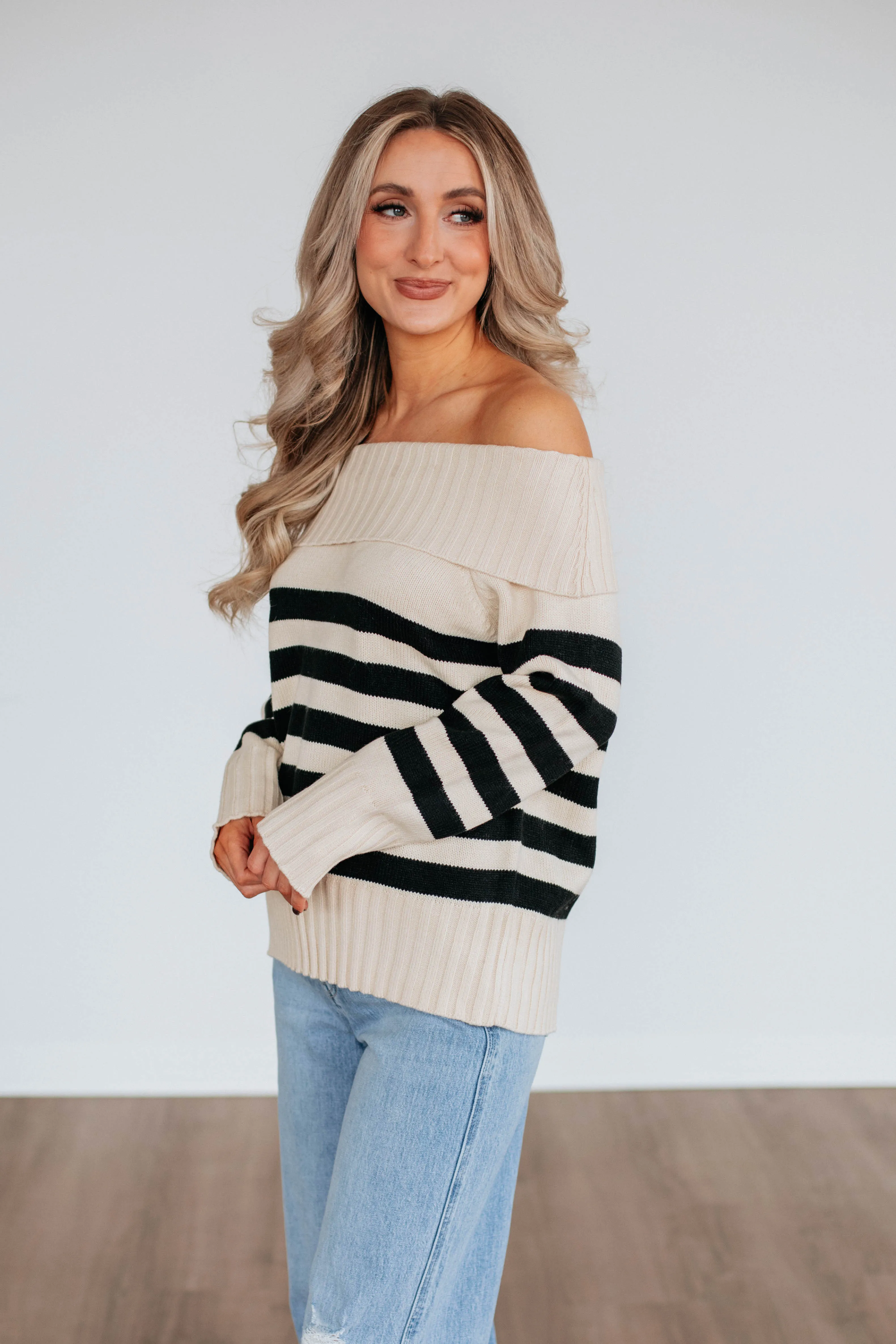 Chantelle Off The Shoulder Sweater - Cream sold by Wild Oak Boutique product image thumbnail 2