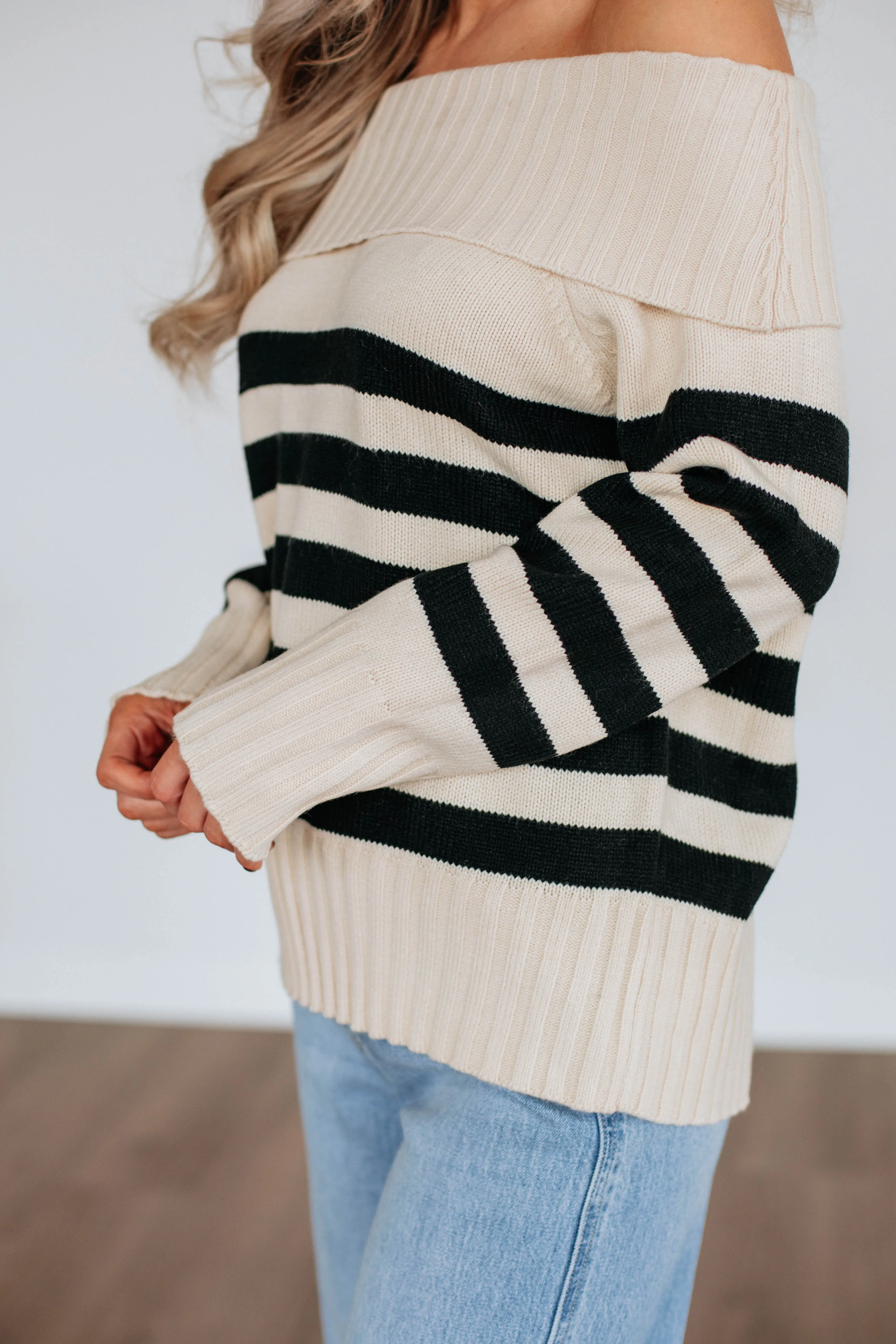 Chantelle Off The Shoulder Sweater - Cream sold by Wild Oak Boutique product image thumbnail 5