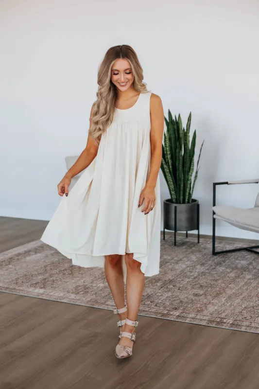 Ariella Midi Dress - Natural sold by Wild Oak Boutique