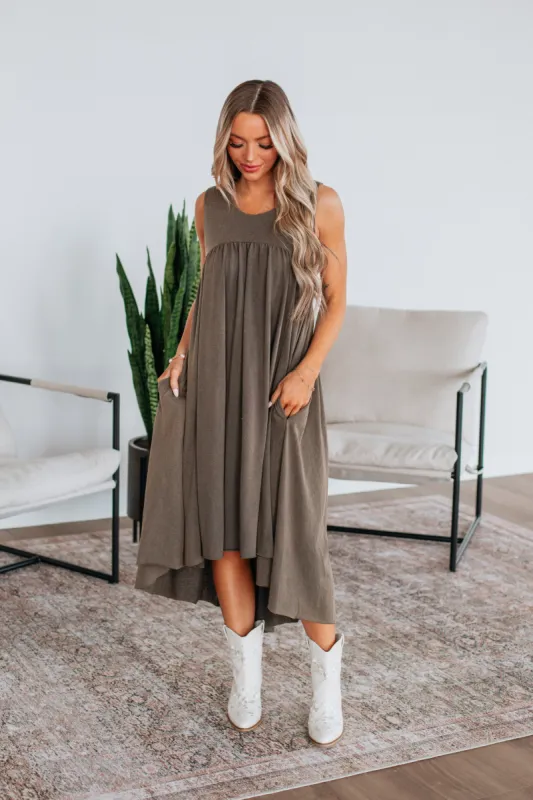 Ariella Midi Dress - Ash sold by Wild Oak Boutique