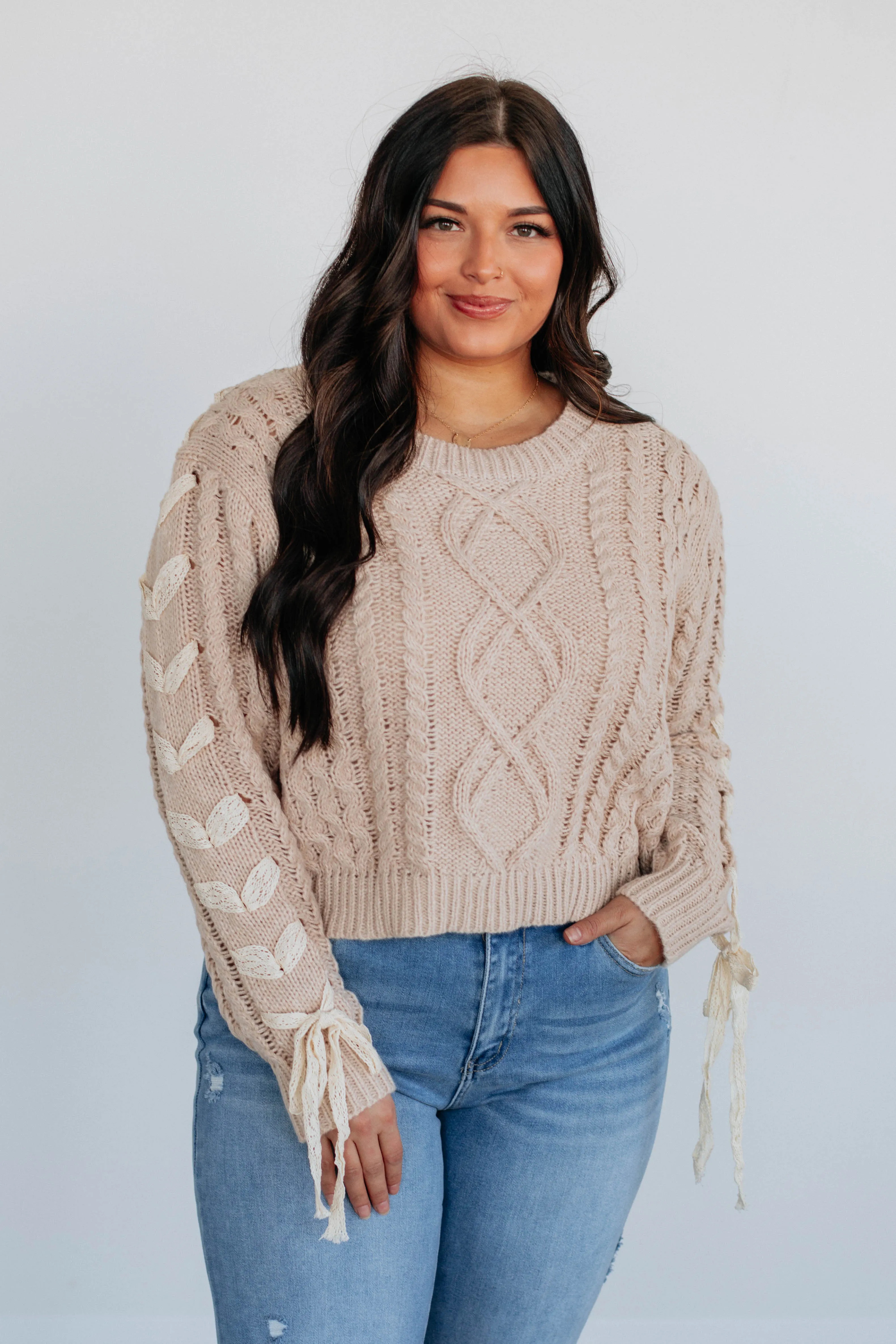 Edith Cable Knit Sweater sold by Wild Oak Boutique product image thumbnail 3