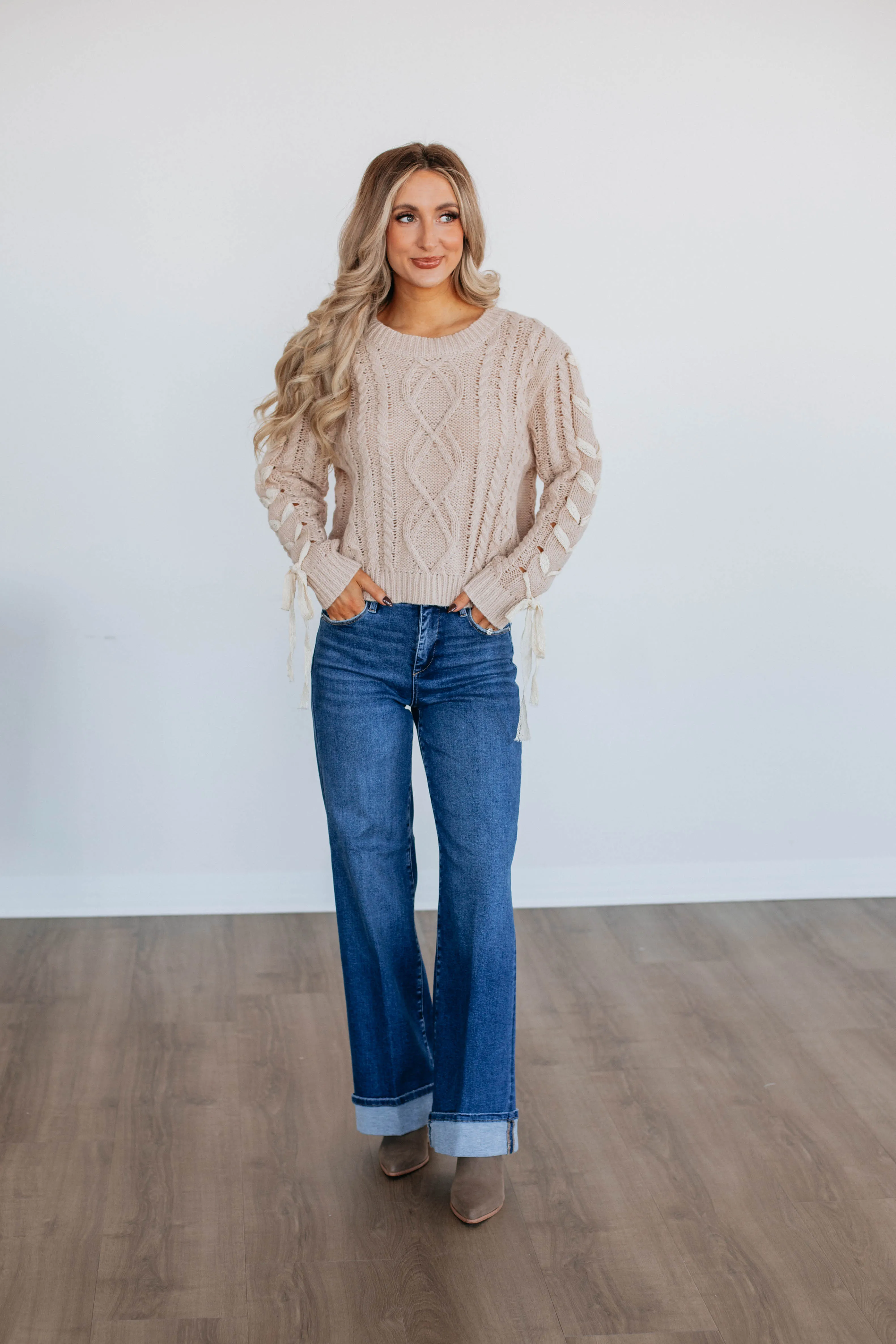 Edith Cable Knit Sweater sold by Wild Oak Boutique product image thumbnail 5