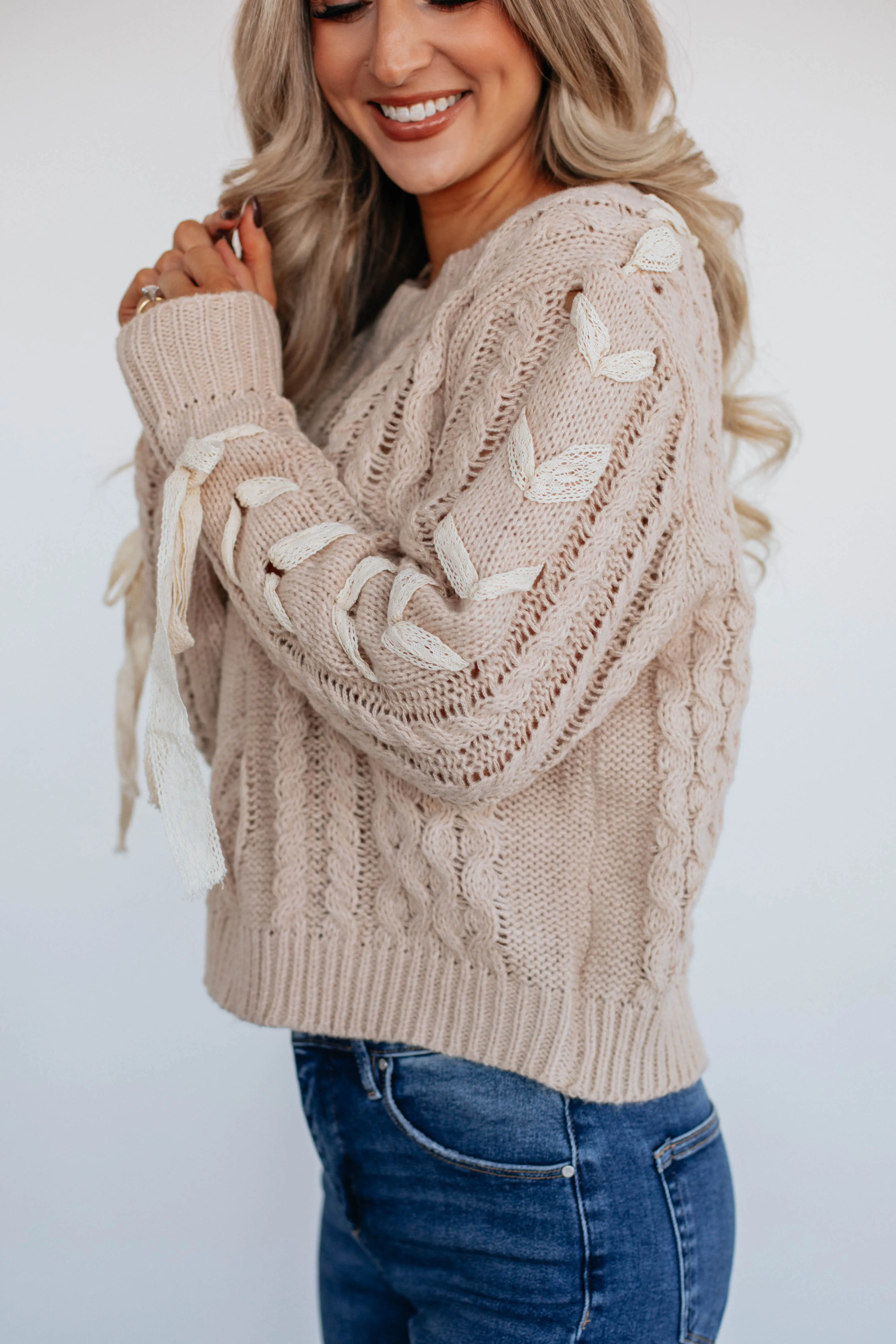 Edith Cable Knit Sweater sold by Wild Oak Boutique
