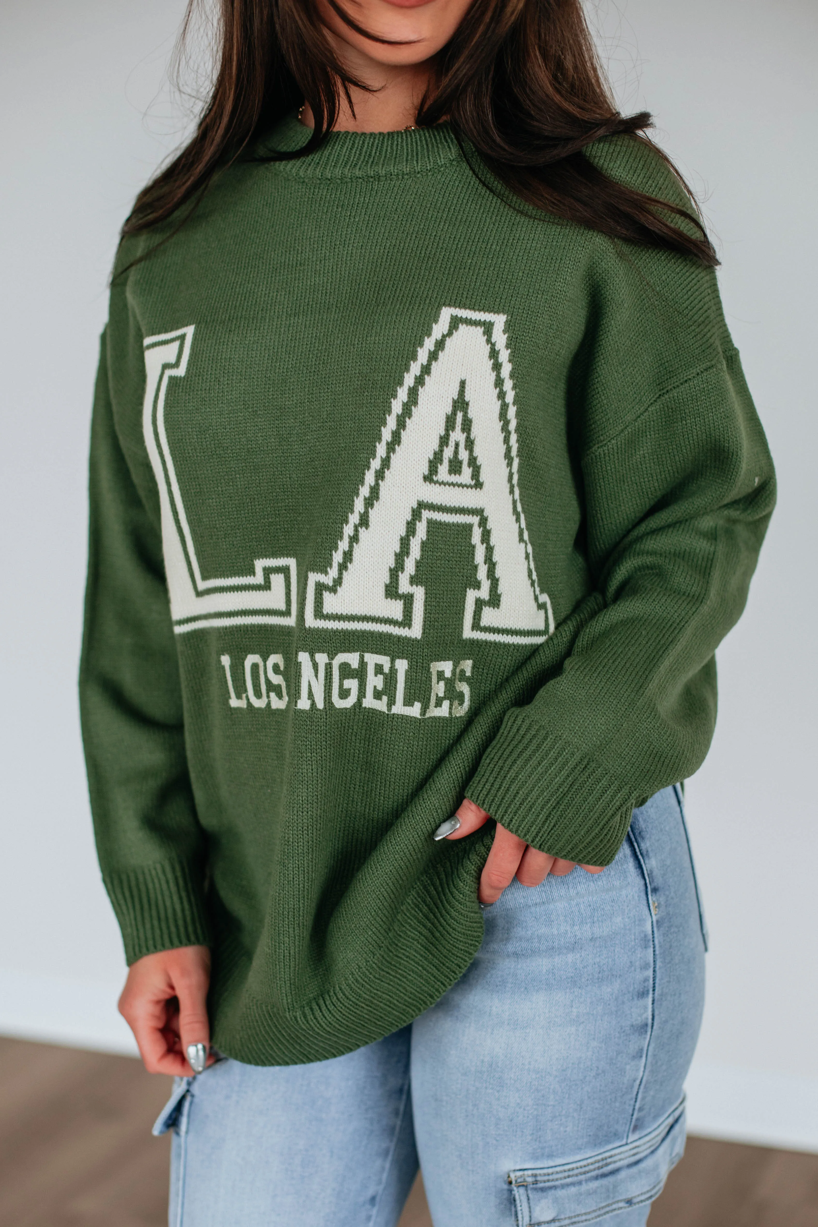 Los Angeles Knit Sweater sold by Wild Oak Boutique