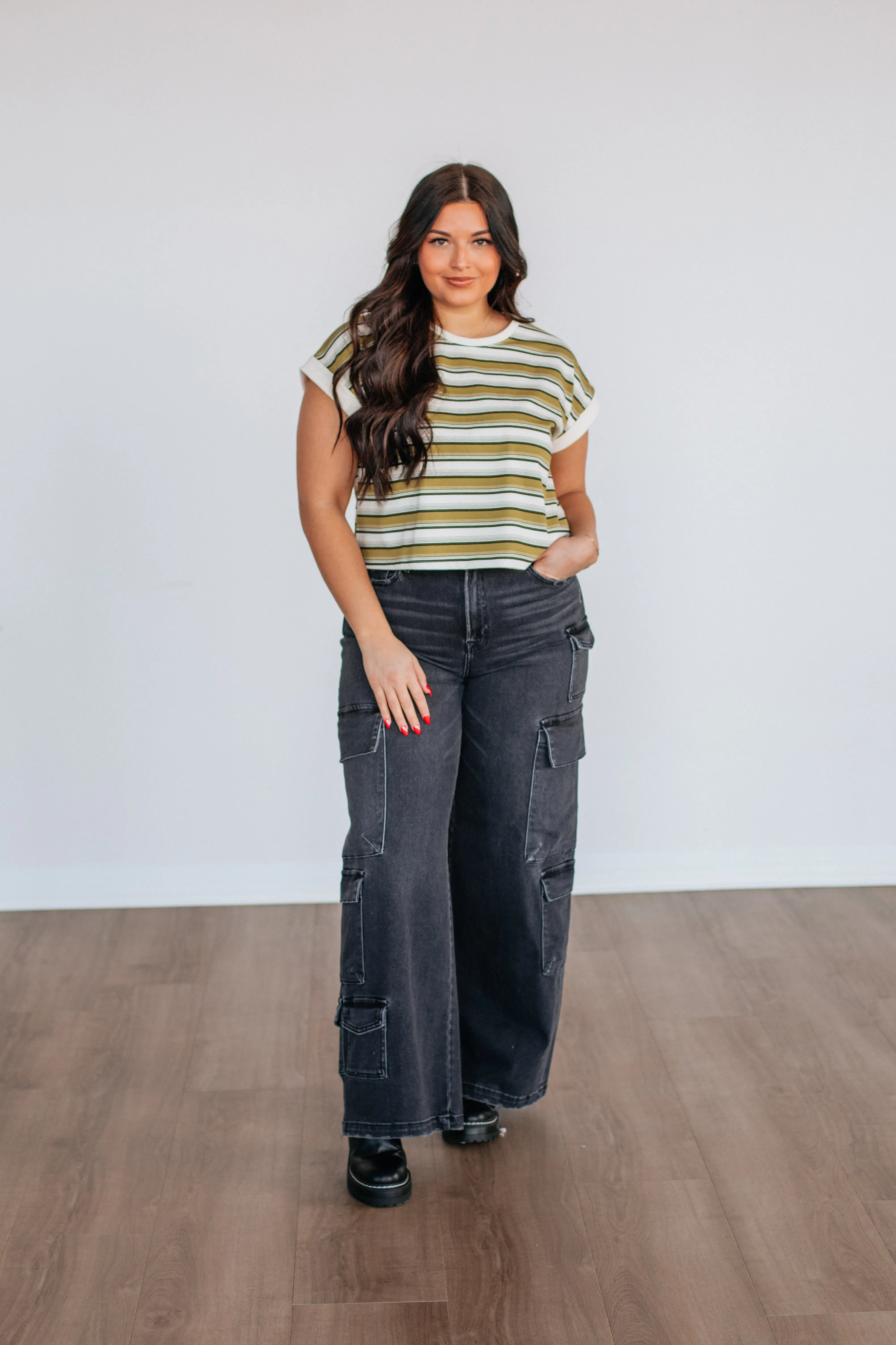 Mayra Striped Top - Burnt Olive Mix sold by Wild Oak Boutique product image thumbnail 5