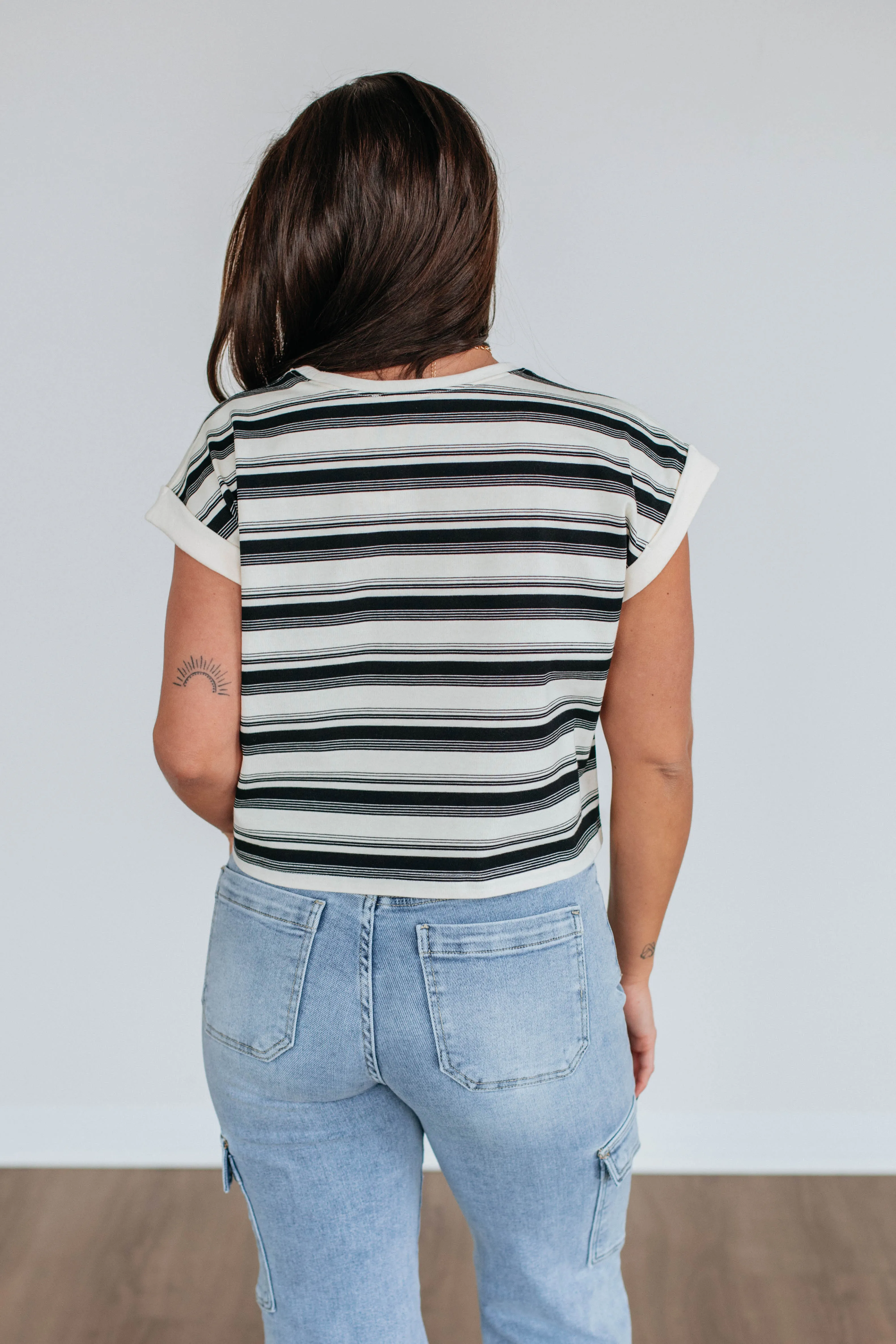 Mayra Striped Top - Black Mix sold by Wild Oak Boutique product image thumbnail 5