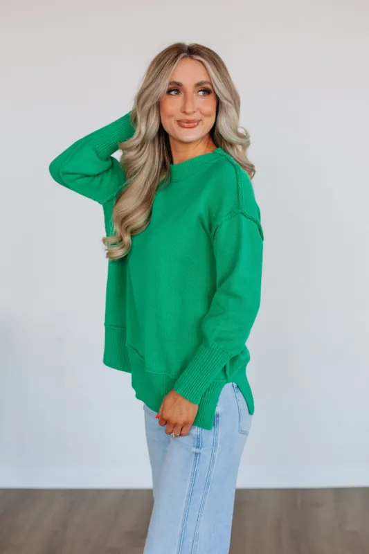 Odelia Oversized Sweater - Kelly Green sold by Wild Oak Boutique