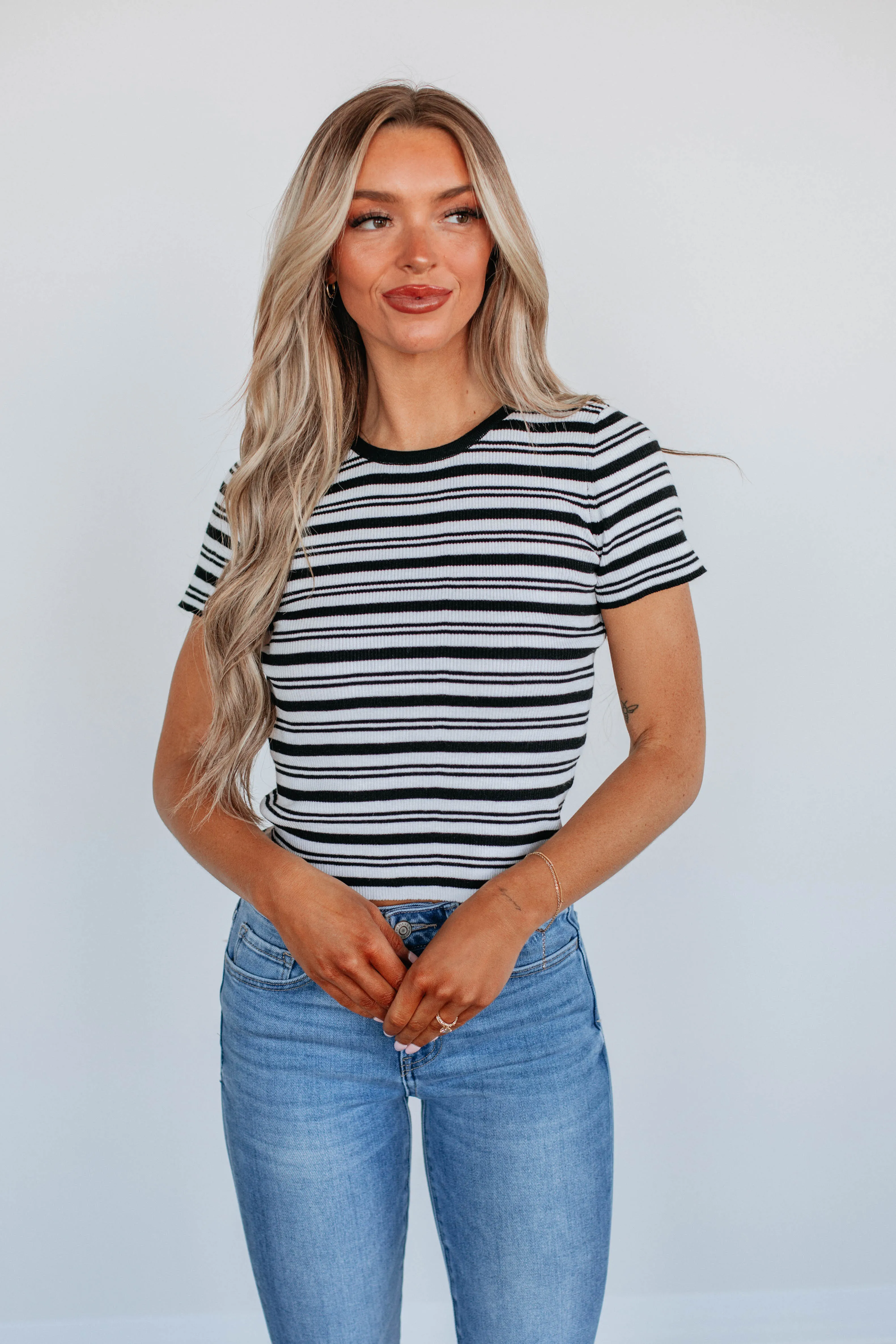 Kilah Striped Top - Black Mix sold by Wild Oak Boutique product image thumbnail 5