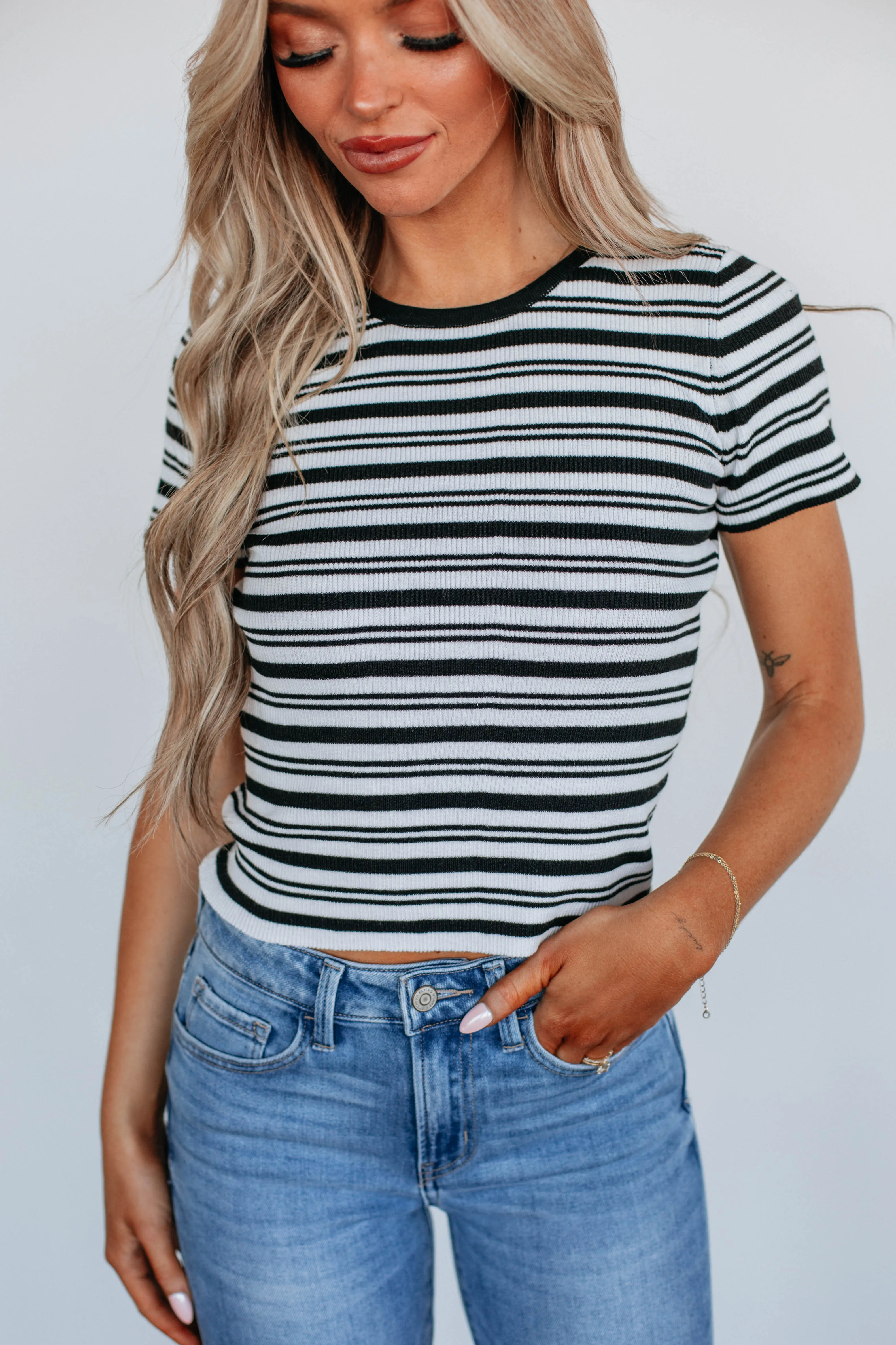 Kilah Striped Top - Black Mix sold by Wild Oak Boutique product image thumbnail 2