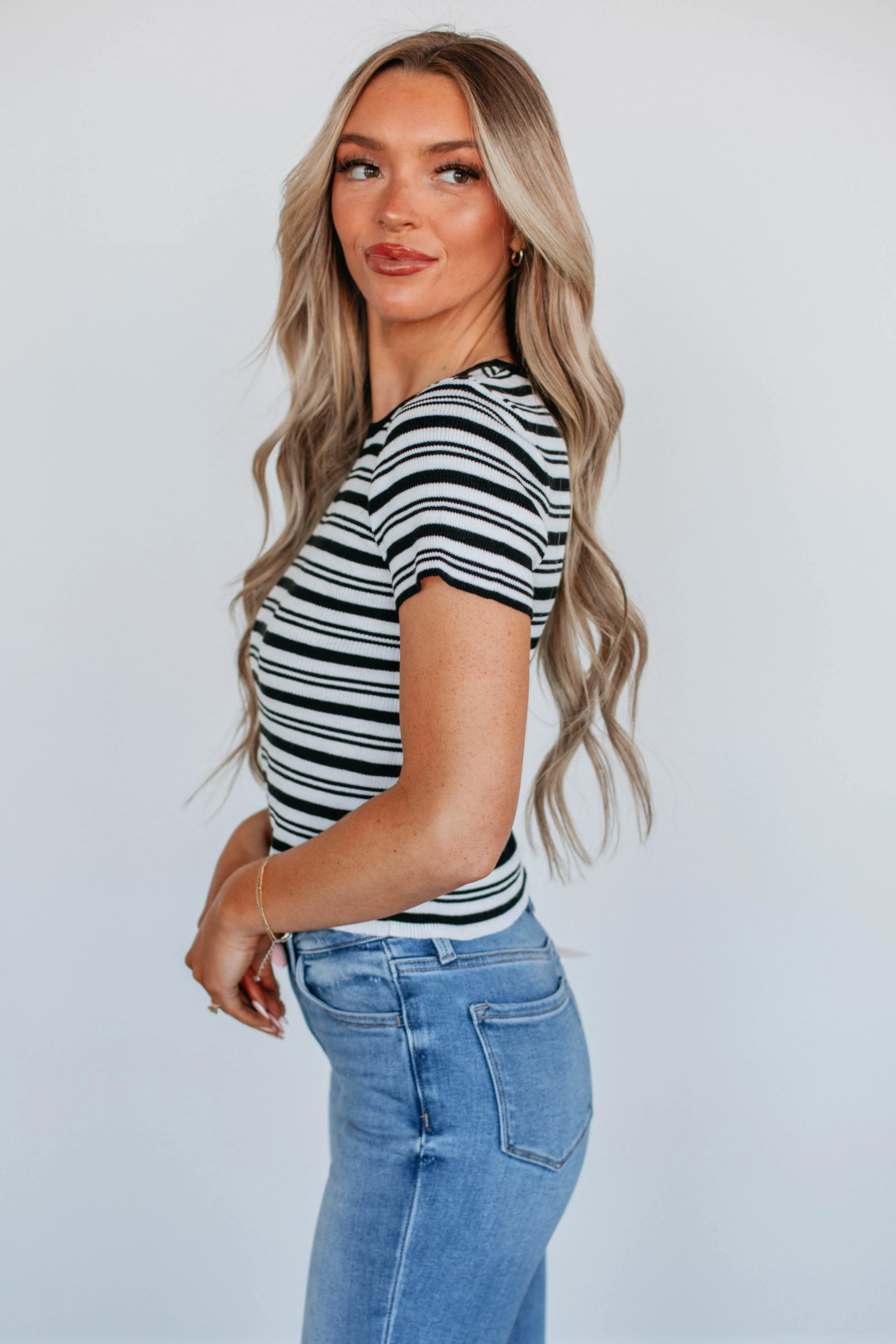 Kilah Striped Top - Black Mix sold by Wild Oak Boutique product image thumbnail 4