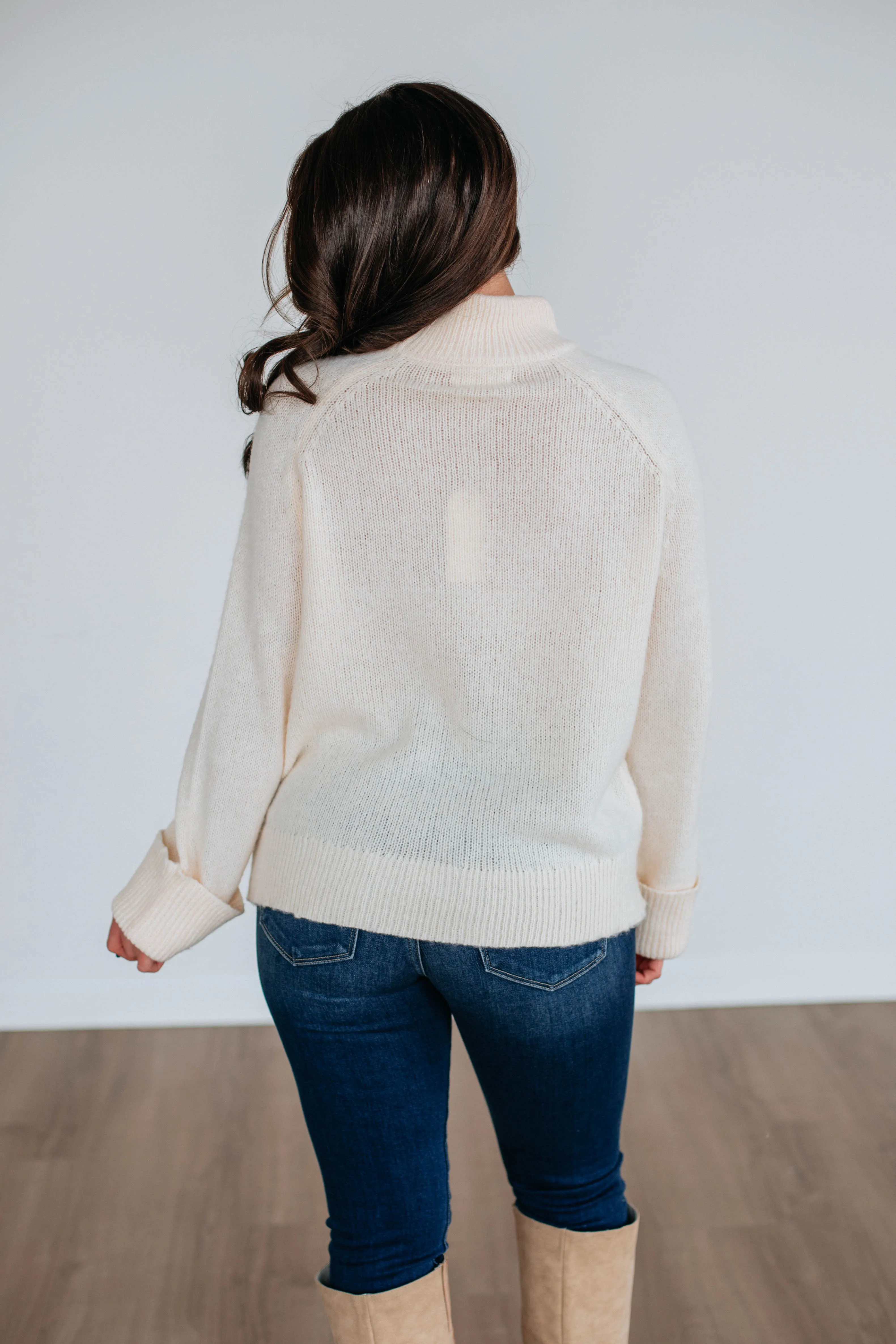 Samson Mock Neck Sweater - Cream sold by Wild Oak Boutique product image thumbnail 5