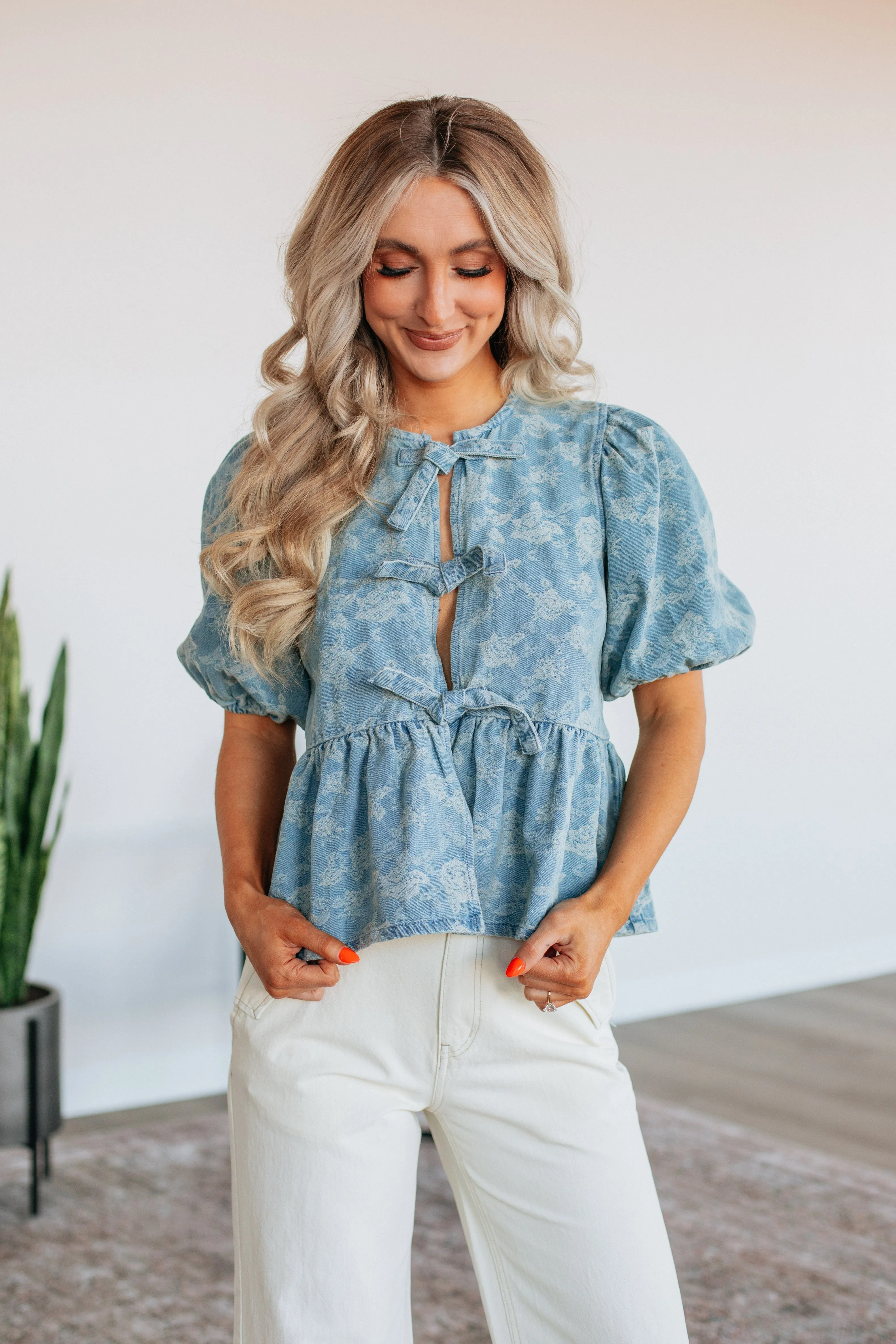 Sierra Denim Top sold by Wild Oak Boutique product image thumbnail 2