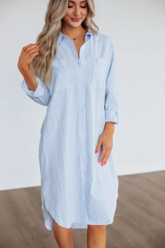 Raisa Striped Button Down Dress sold by Wild Oak Boutique