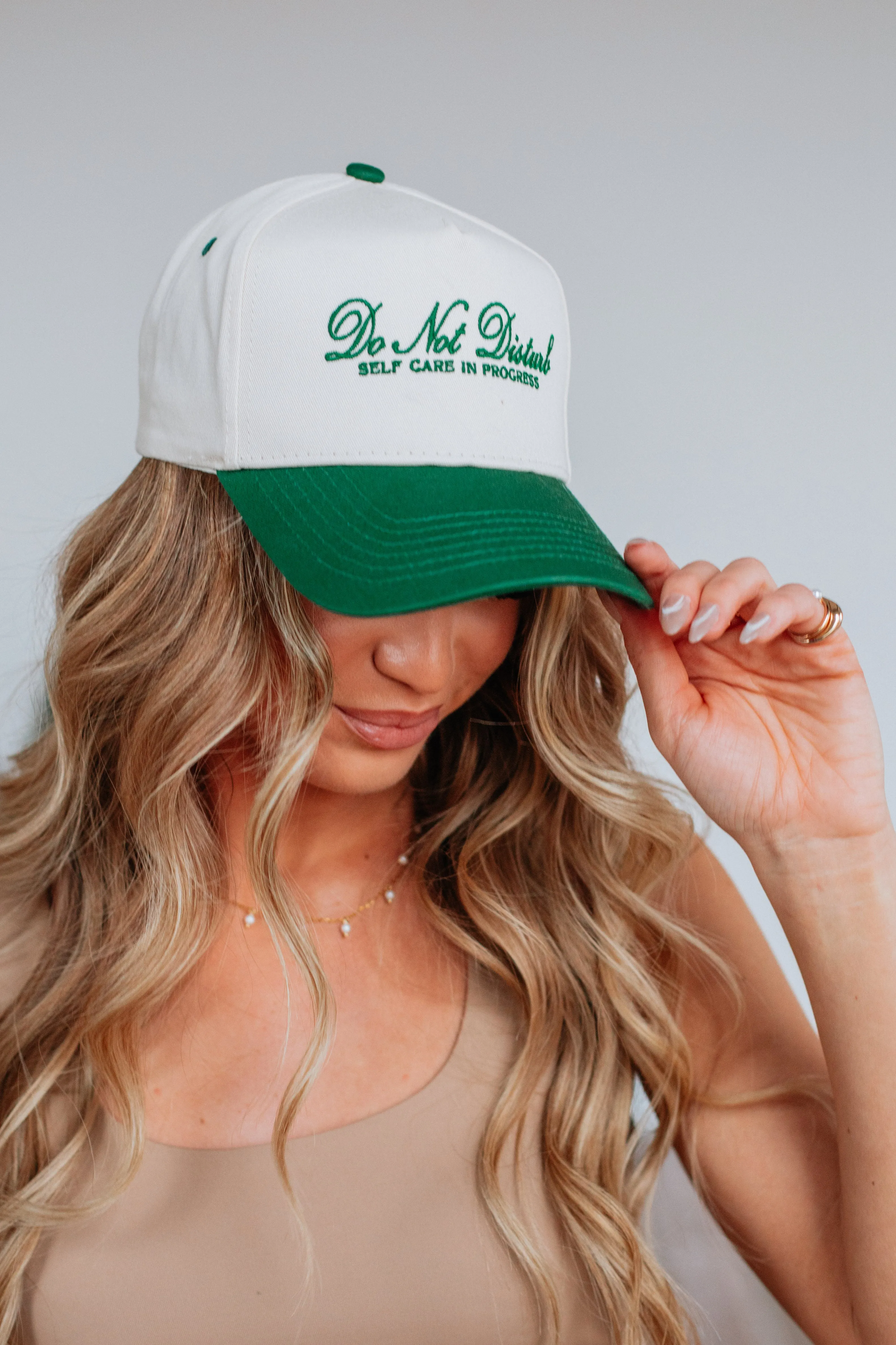 Do Not Disturb Trucker Hat - Hunter Green sold by Wild Oak Boutique product image thumbnail 2