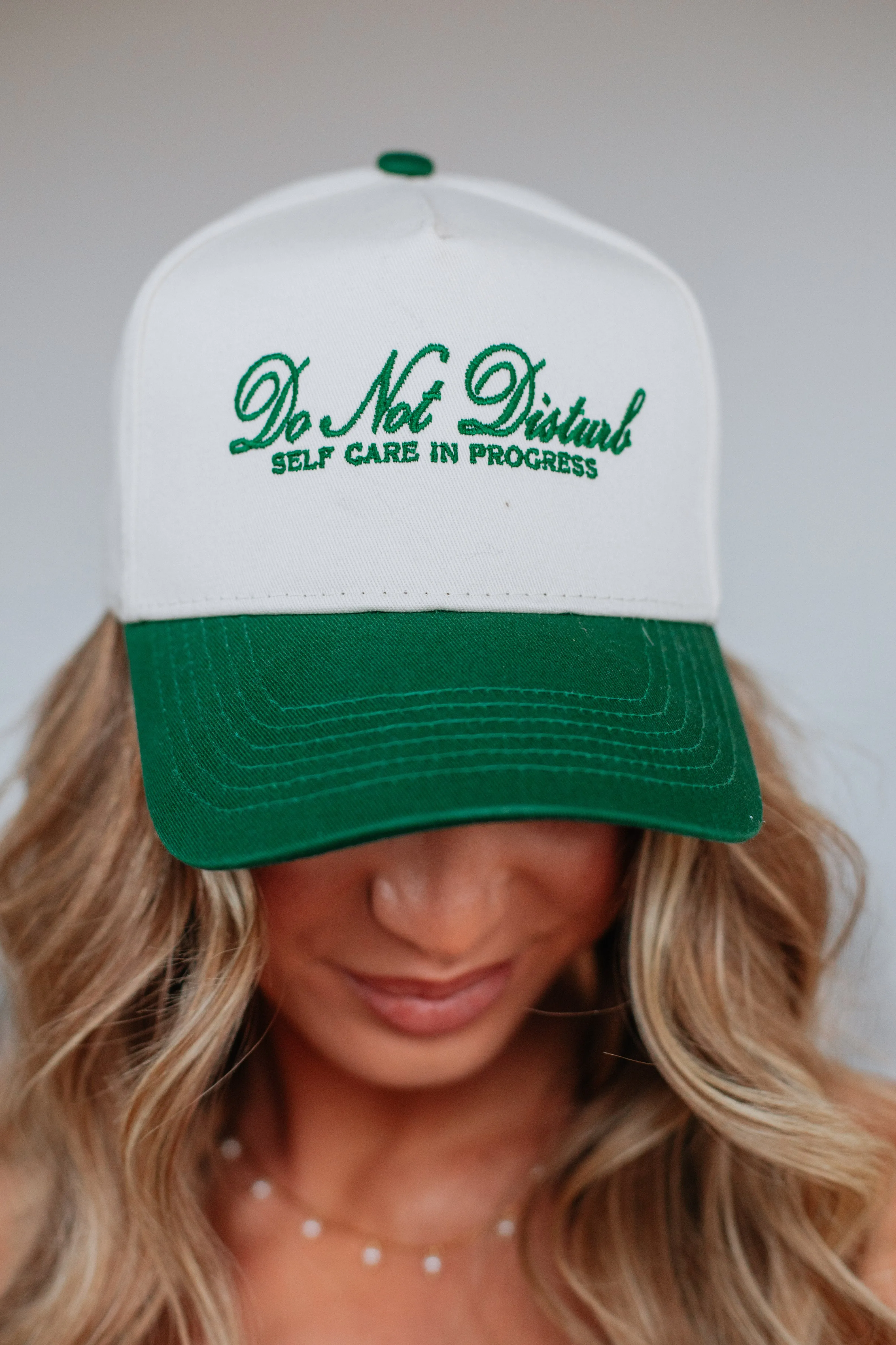 Do Not Disturb Trucker Hat - Hunter Green sold by Wild Oak Boutique product image thumbnail 3