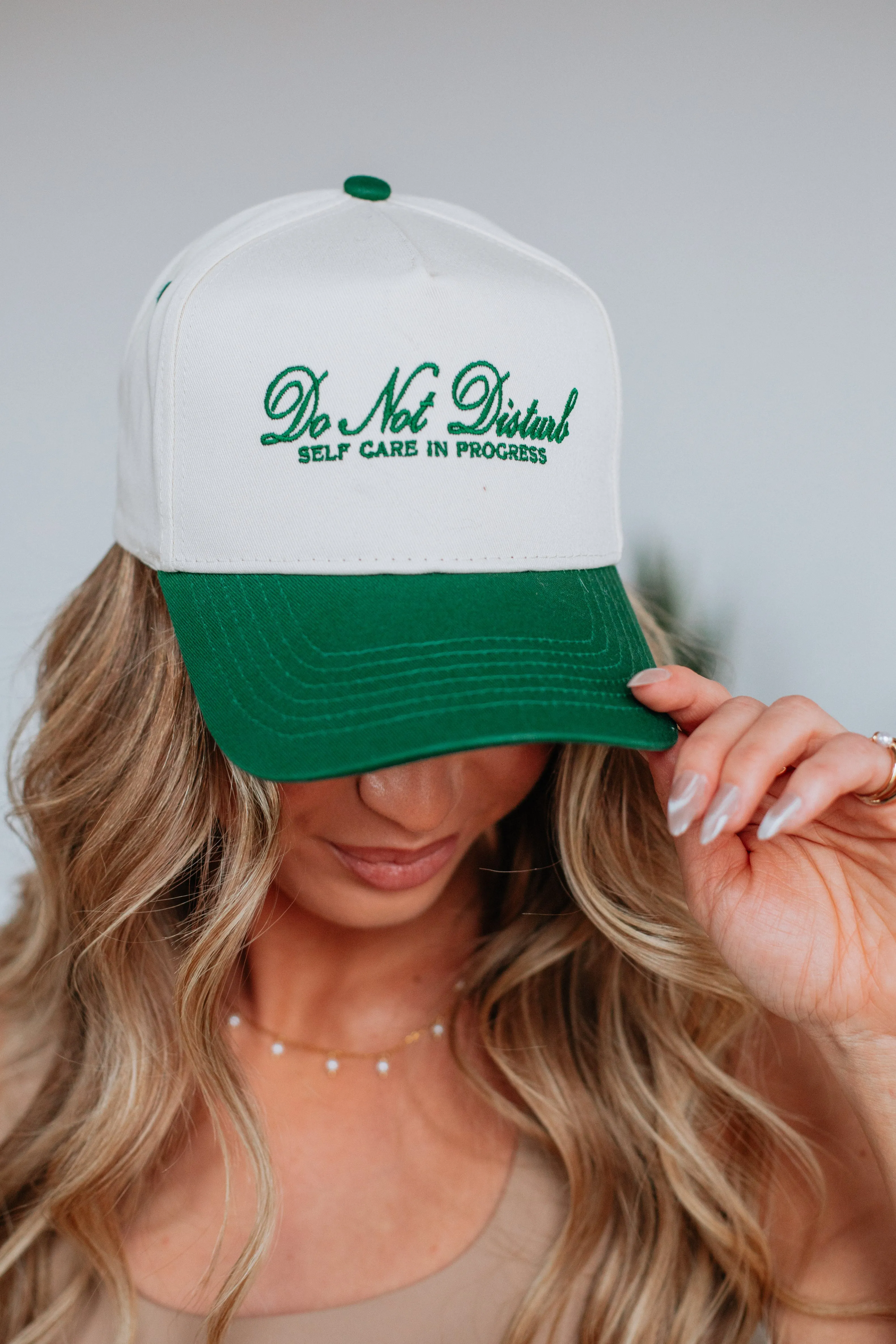 Do Not Disturb Trucker Hat - Hunter Green sold by Wild Oak Boutique