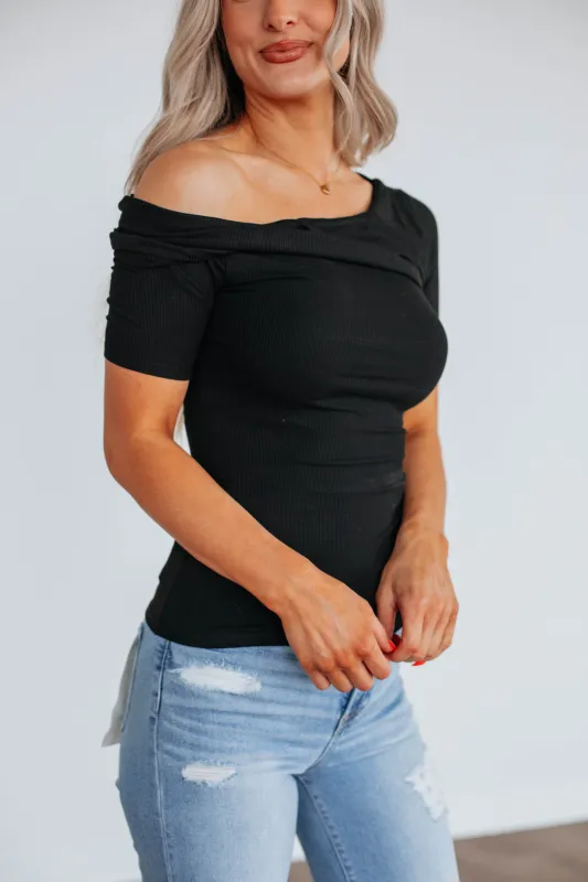 Simply Content Top - Black sold by Wild Oak Boutique