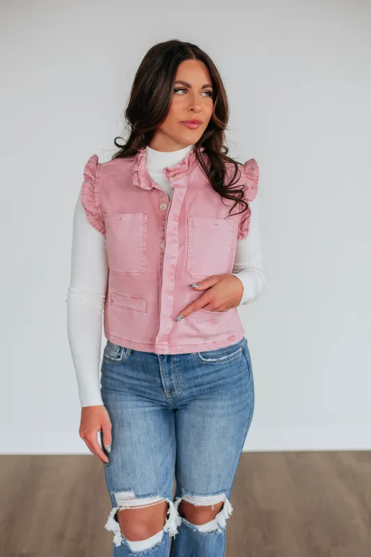 Nikki Denim Top sold by Wild Oak Boutique