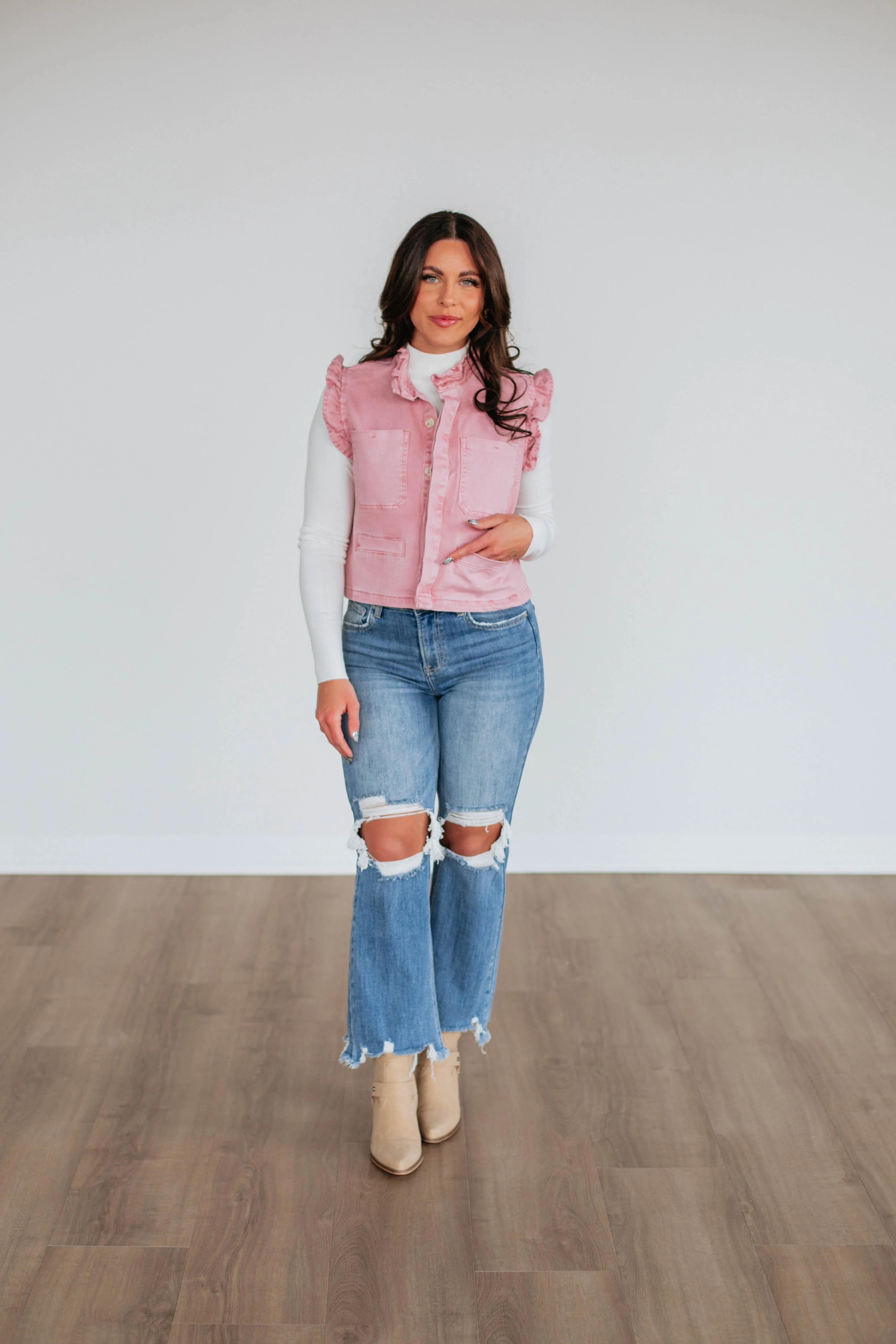 Nikki Denim Top sold by Wild Oak Boutique product image thumbnail 4