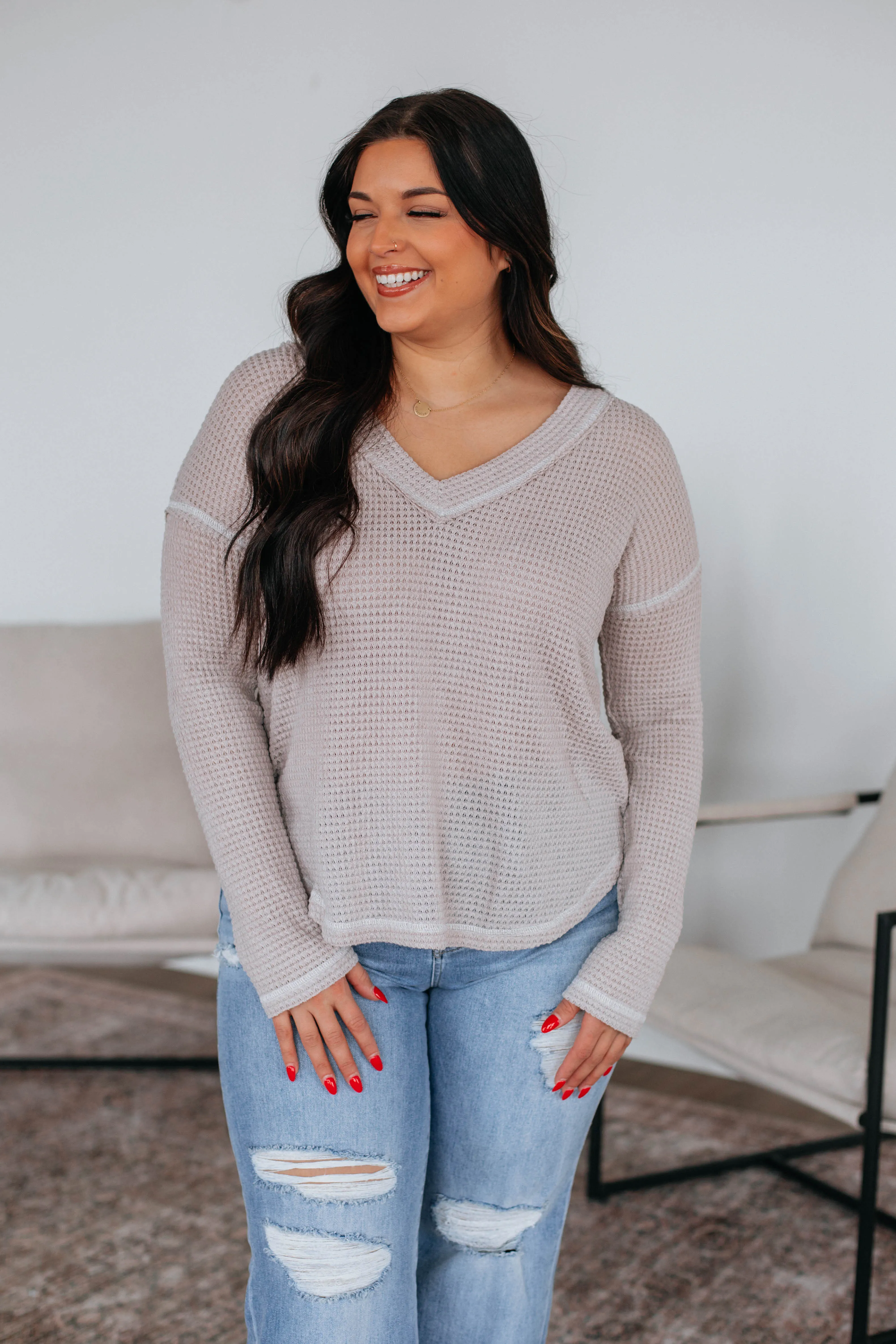 Korin Knit Top - Stone sold by Wild Oak Boutique product image thumbnail 4