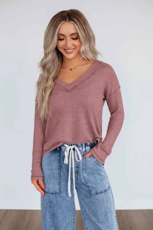 Korin Knit Top - Dusty Mauve sold by Wild Oak Boutique