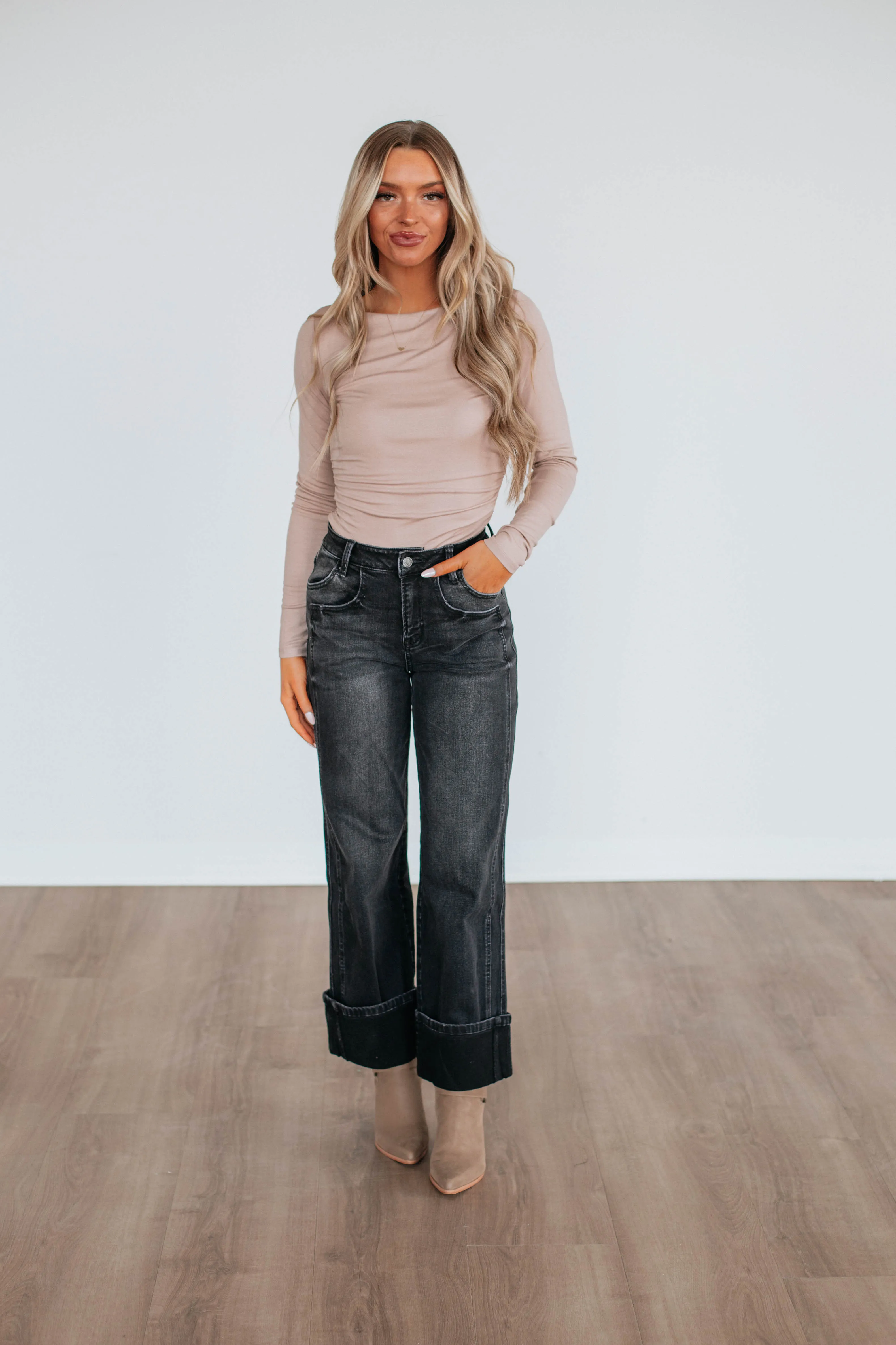 Karleigh Ruched Bodysuit - Sand sold by Wild Oak Boutique product image thumbnail 2