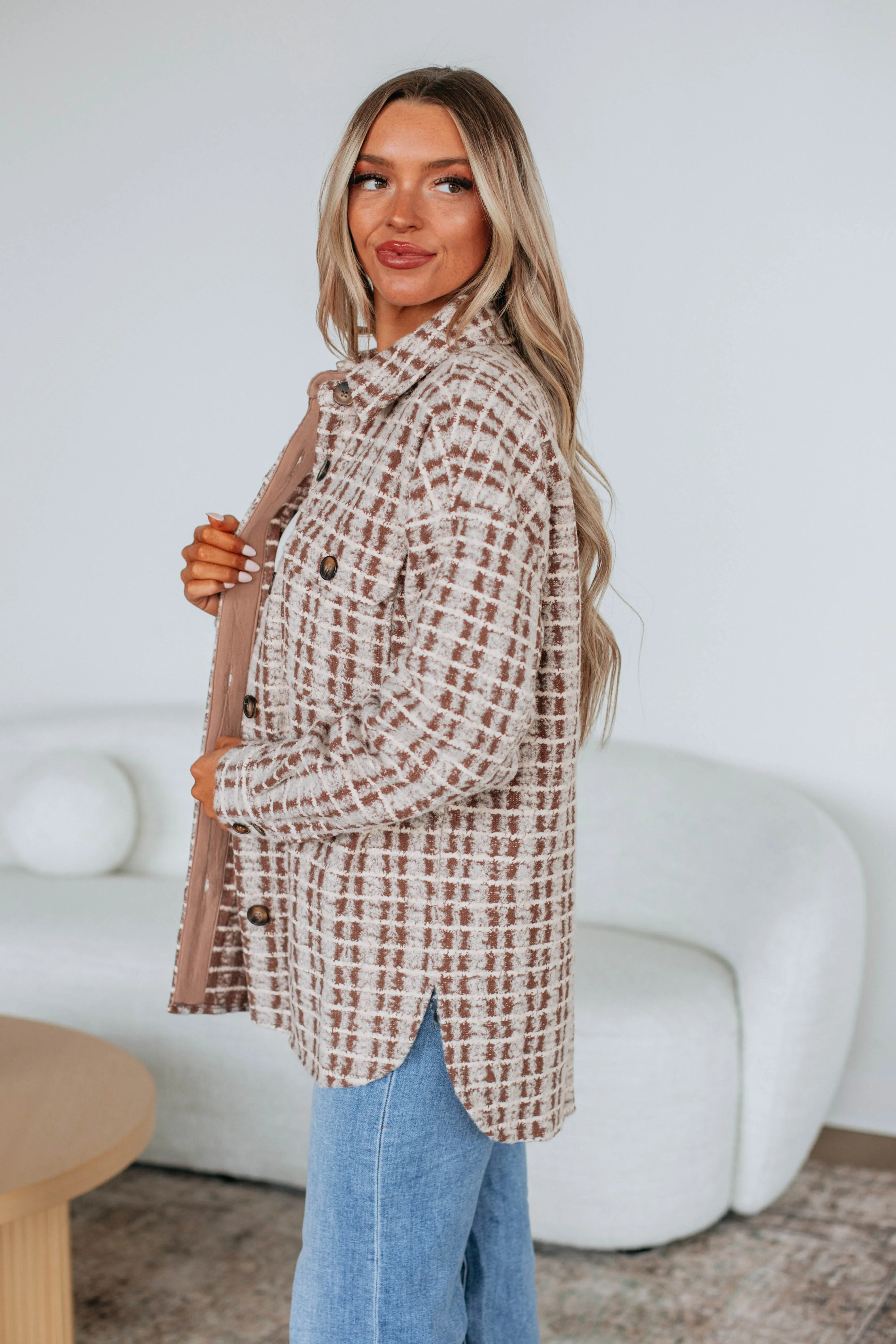 Setting New Standards Shacket - Coffee Mix sold by Wild Oak Boutique product image thumbnail 5