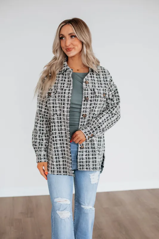 Setting New Standards Shacket - Black Mix made by Wild Oak Boutique