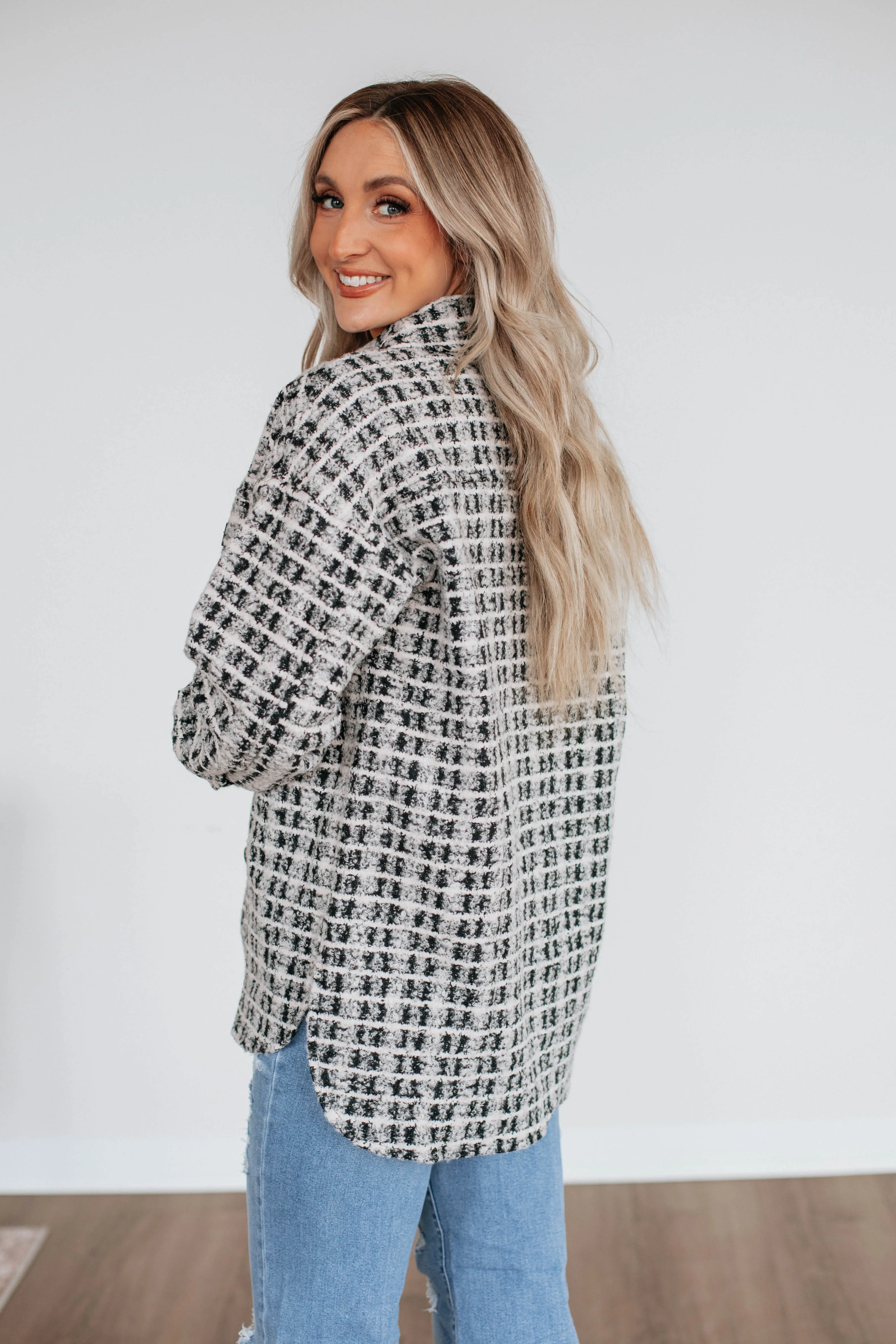 Setting New Standards Shacket - Black Mix sold by Wild Oak Boutique product image thumbnail 5
