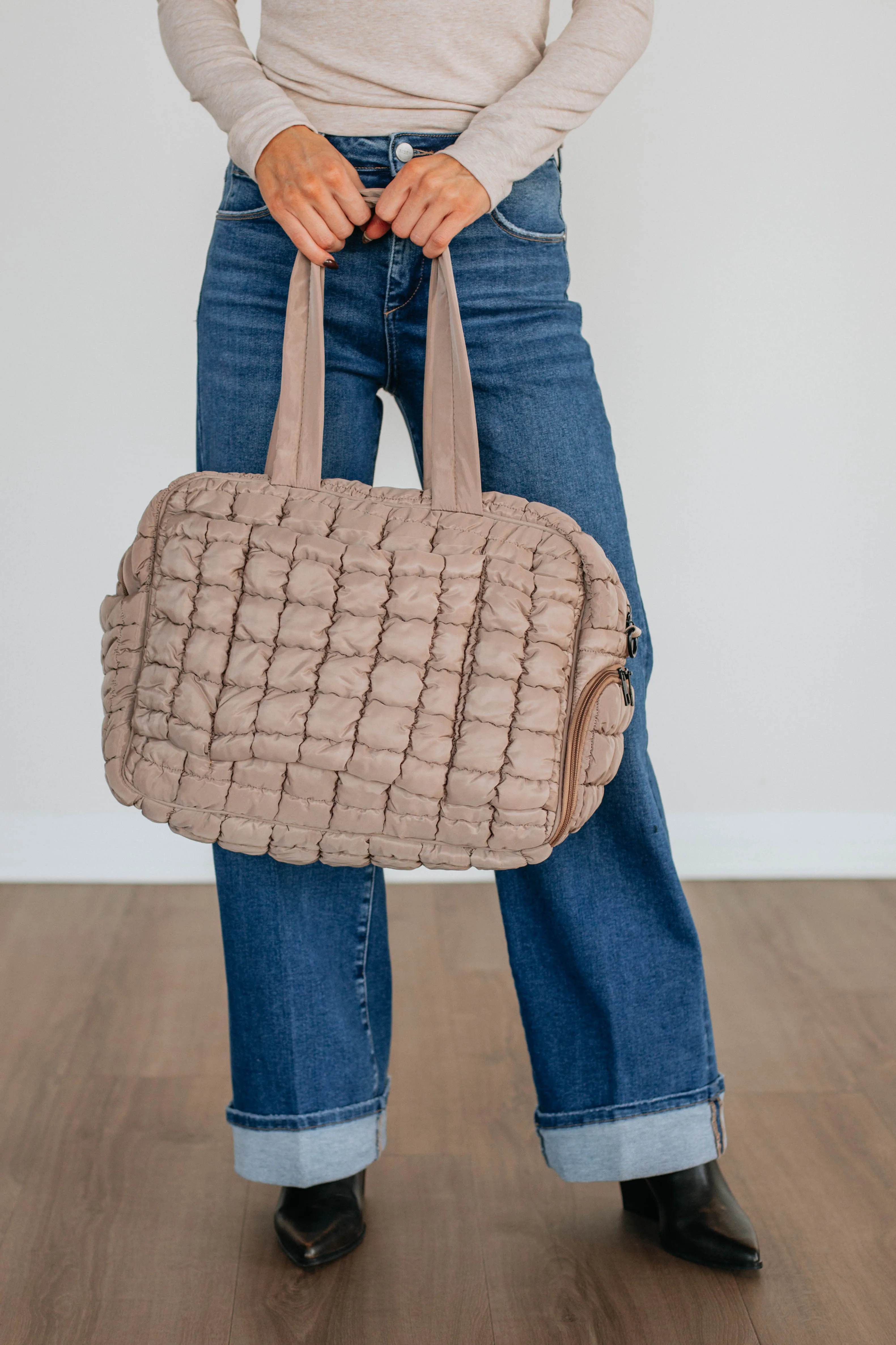 Off The Grid Quilted Weekender Bag - Tan sold by Wild Oak Boutique
