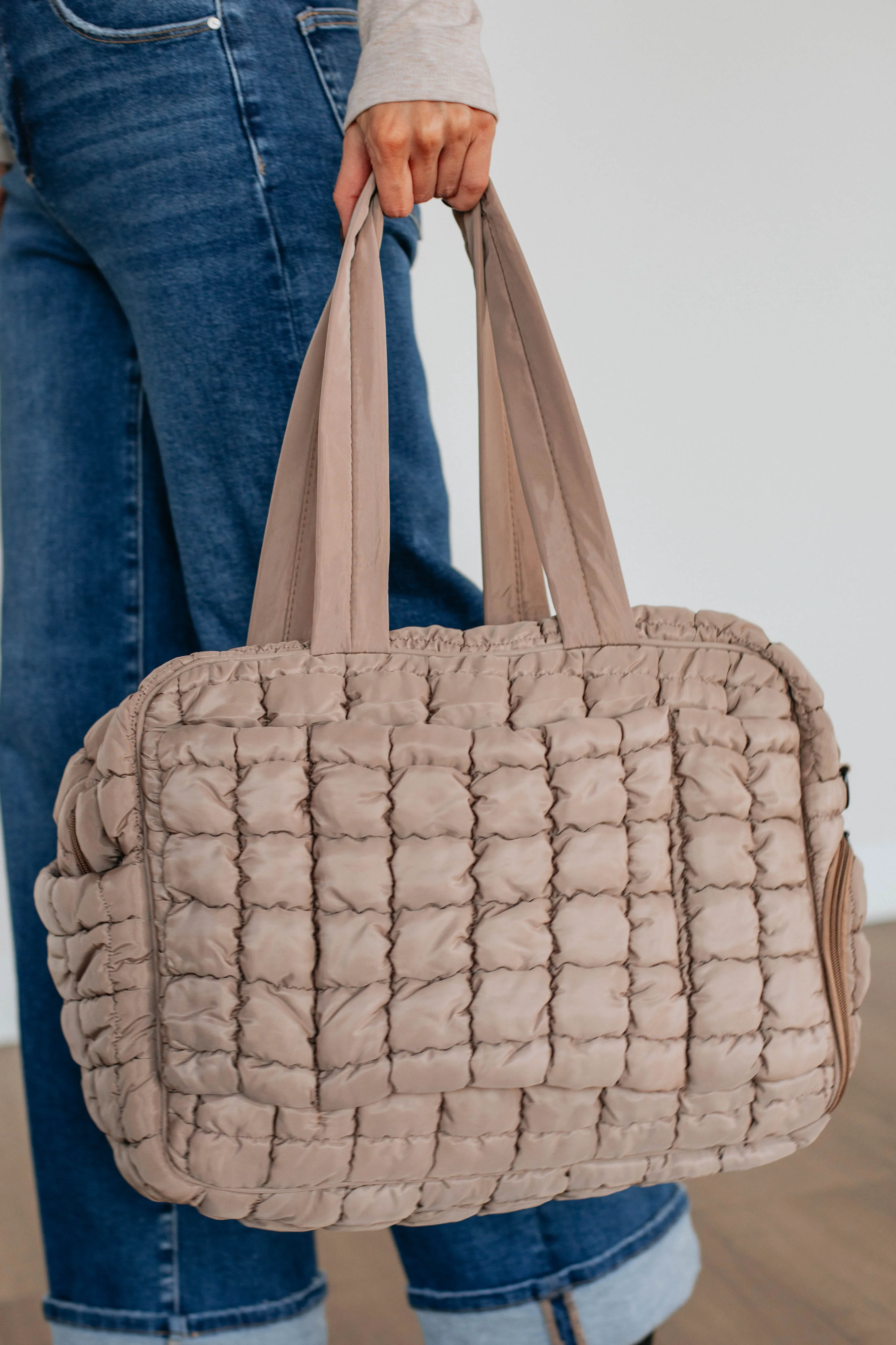 Off The Grid Quilted Weekender Bag - Tan sold by Wild Oak Boutique product image thumbnail 4