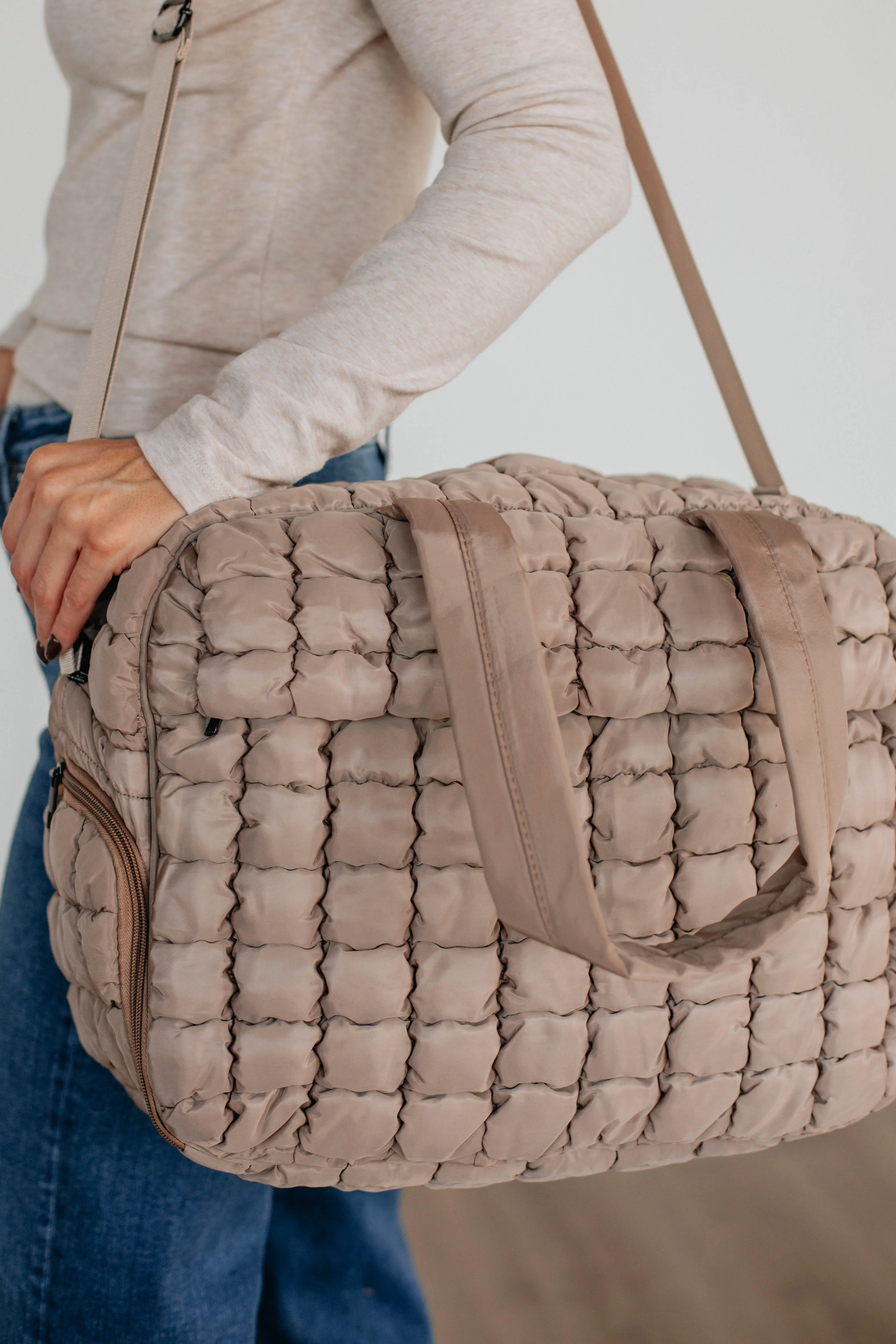 Off The Grid Quilted Weekender Bag - Tan sold by Wild Oak Boutique product image thumbnail 5