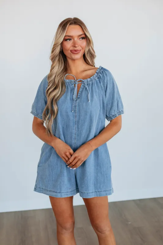 Hope Denim Romper sold by Wild Oak Boutique