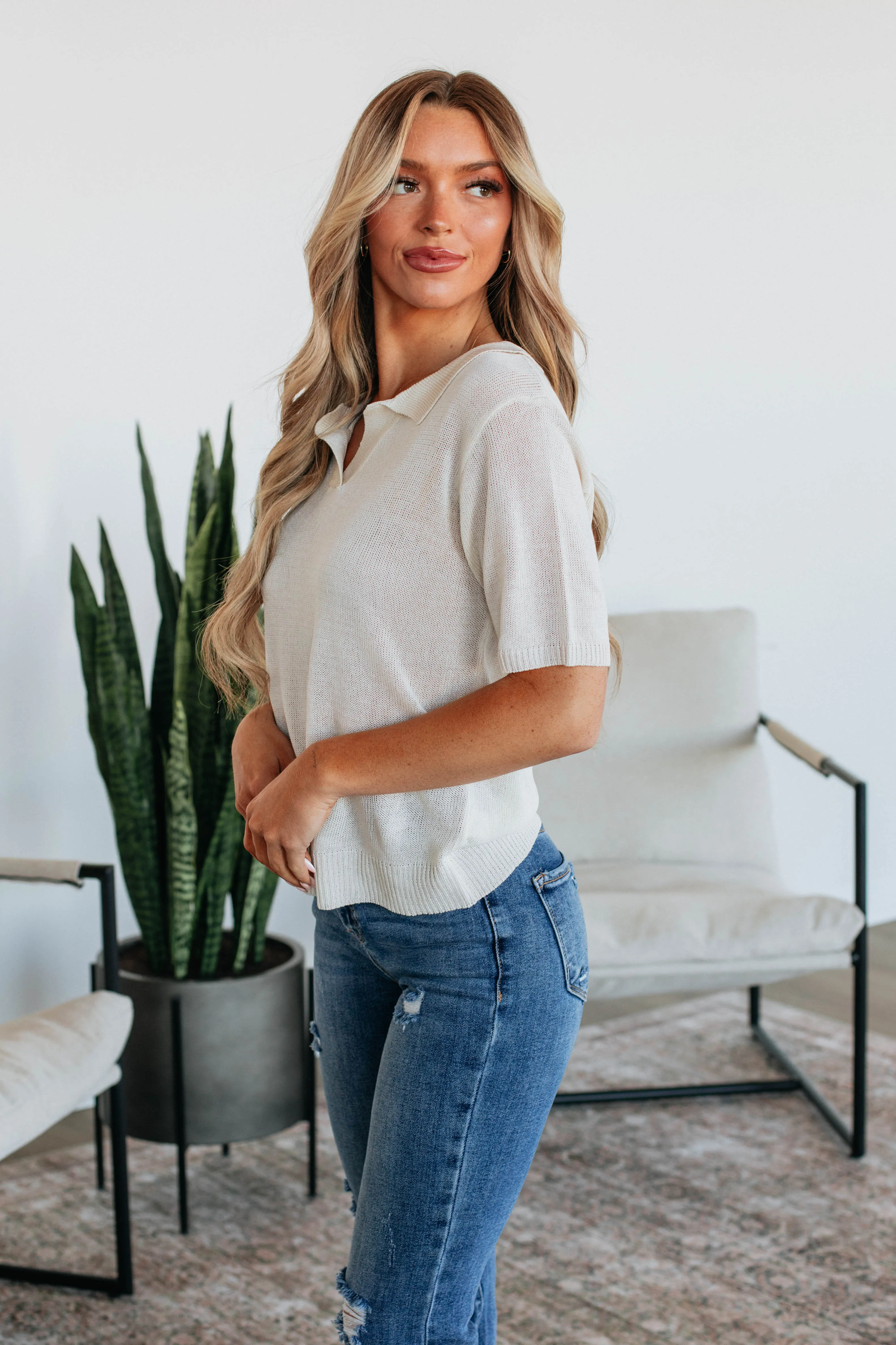 Mavie Knit Top - Cream sold by Wild Oak Boutique product image thumbnail 3