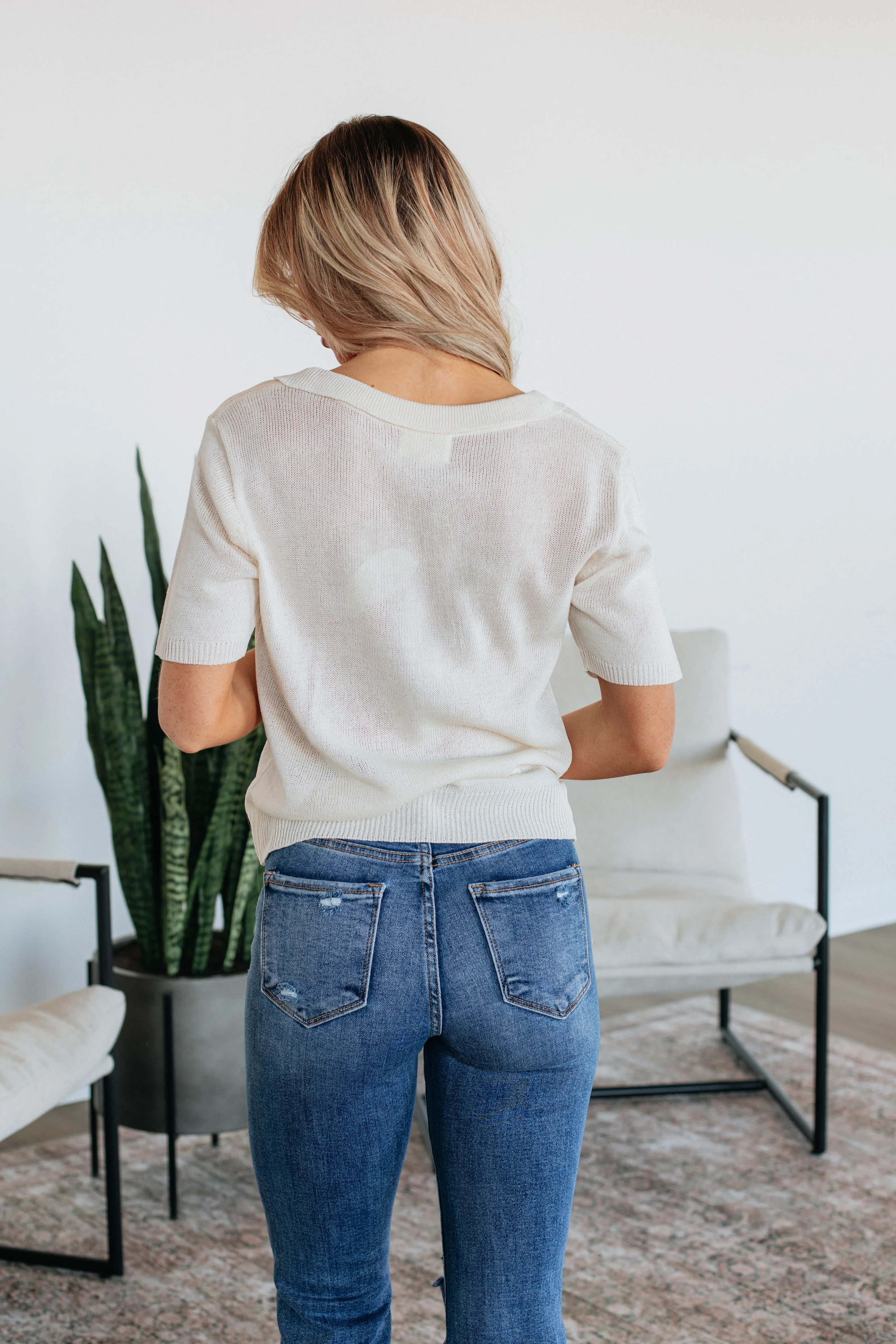 Mavie Knit Top - Cream sold by Wild Oak Boutique product image thumbnail 4