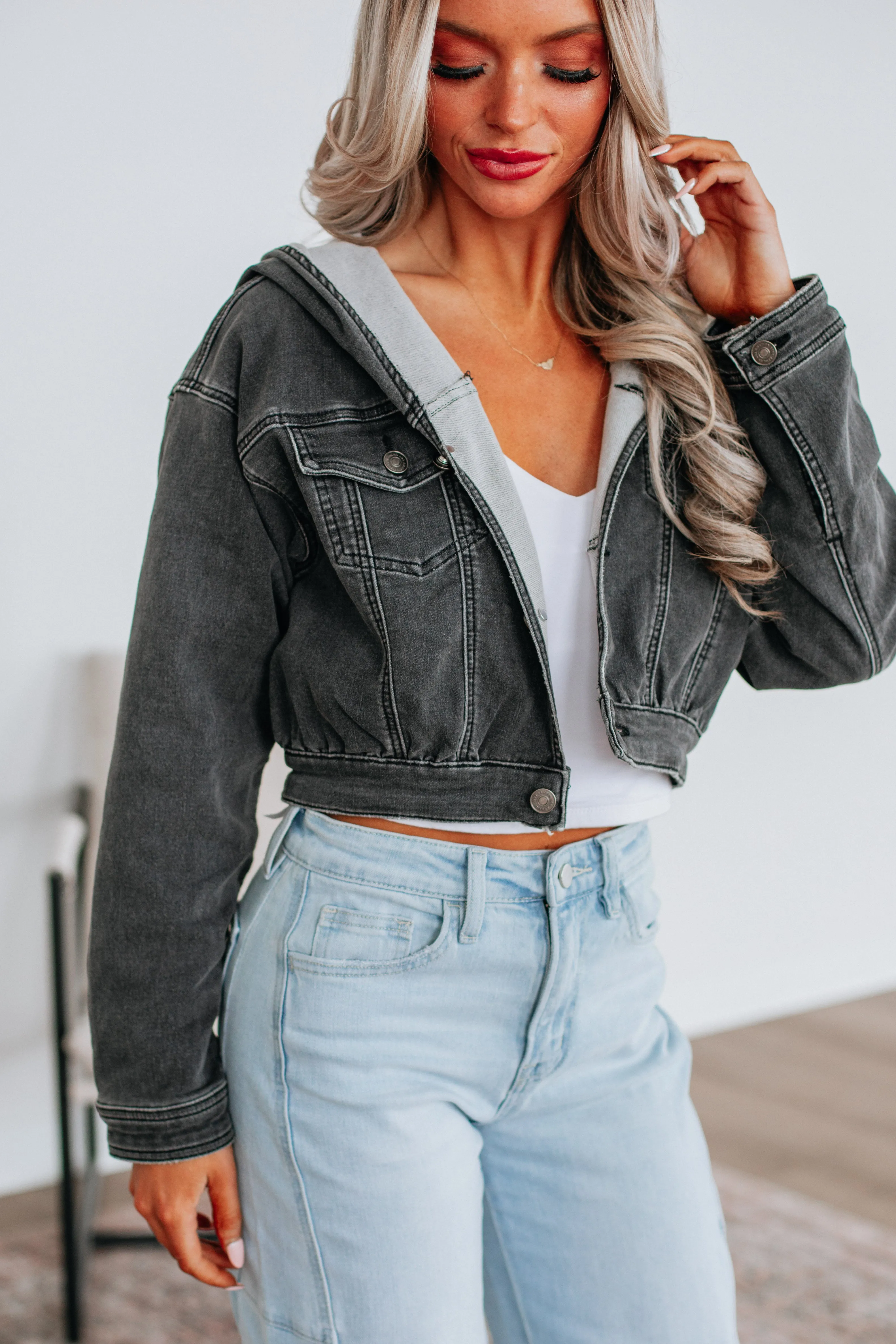 Effie KanCan Denim Jacket sold by Wild Oak Boutique product image thumbnail 2