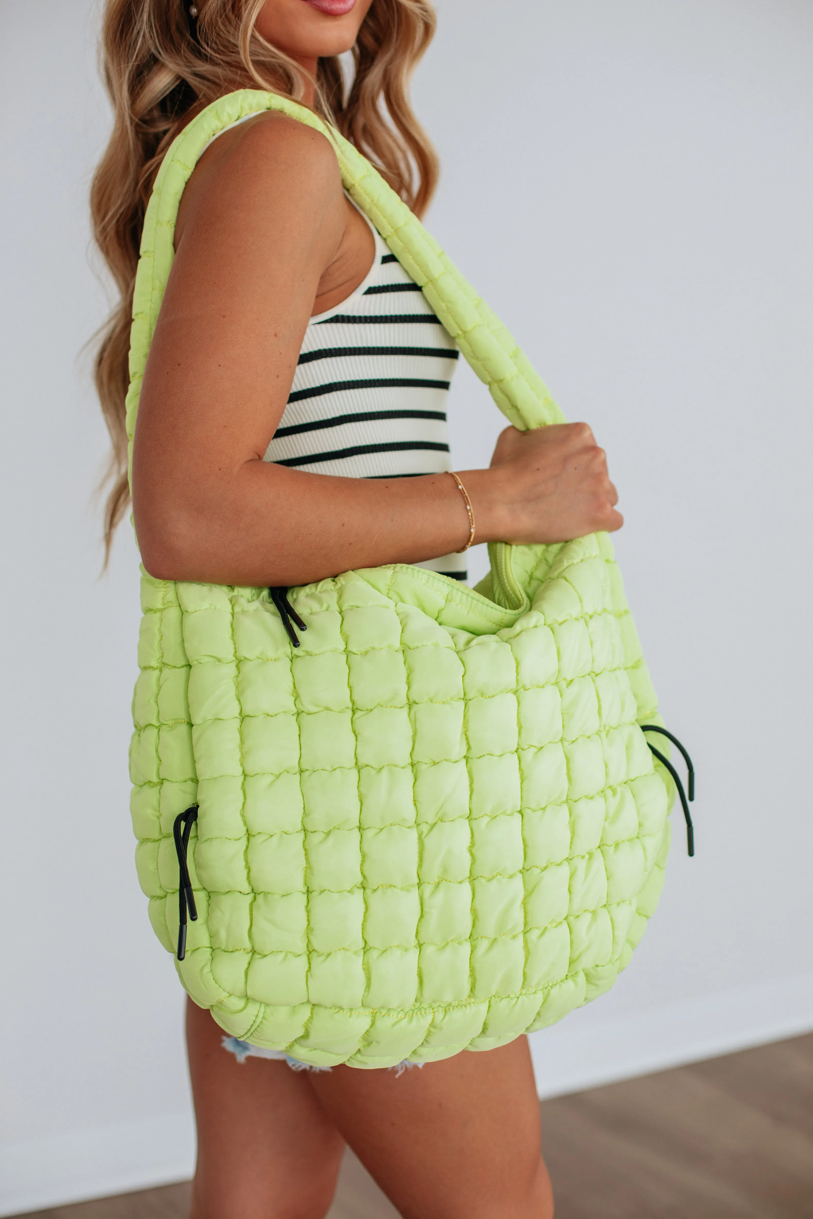On DND Quilted Bag - Lime sold by Wild Oak Boutique product image thumbnail 3
