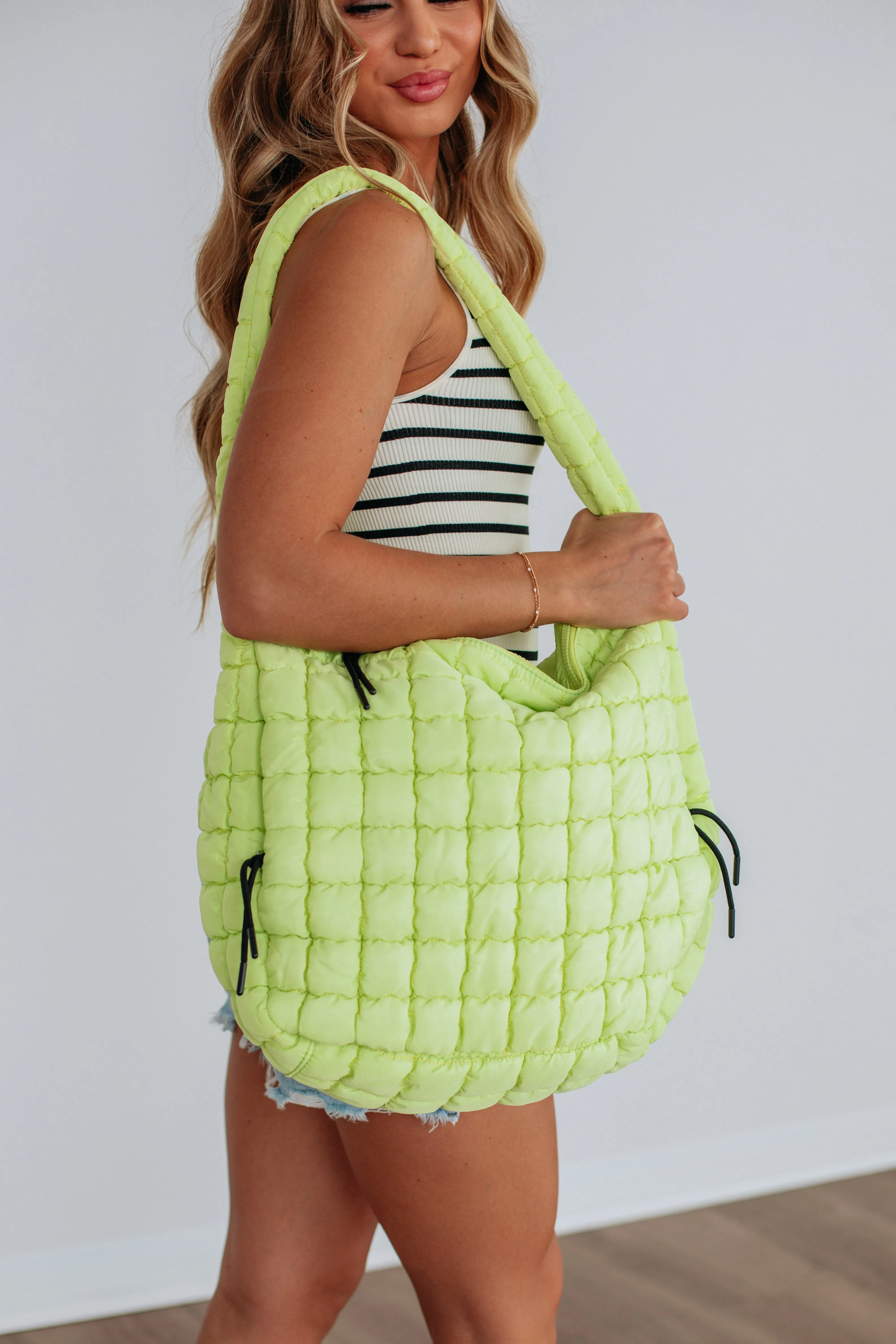 On DND Quilted Bag - Lime sold by Wild Oak Boutique product image thumbnail 4
