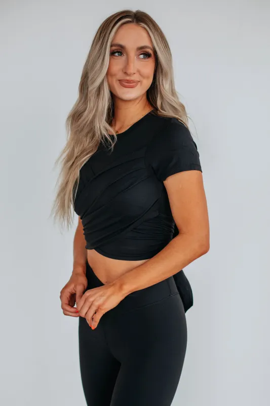 Alita Twist Front Top - Black sold by Wild Oak Boutique