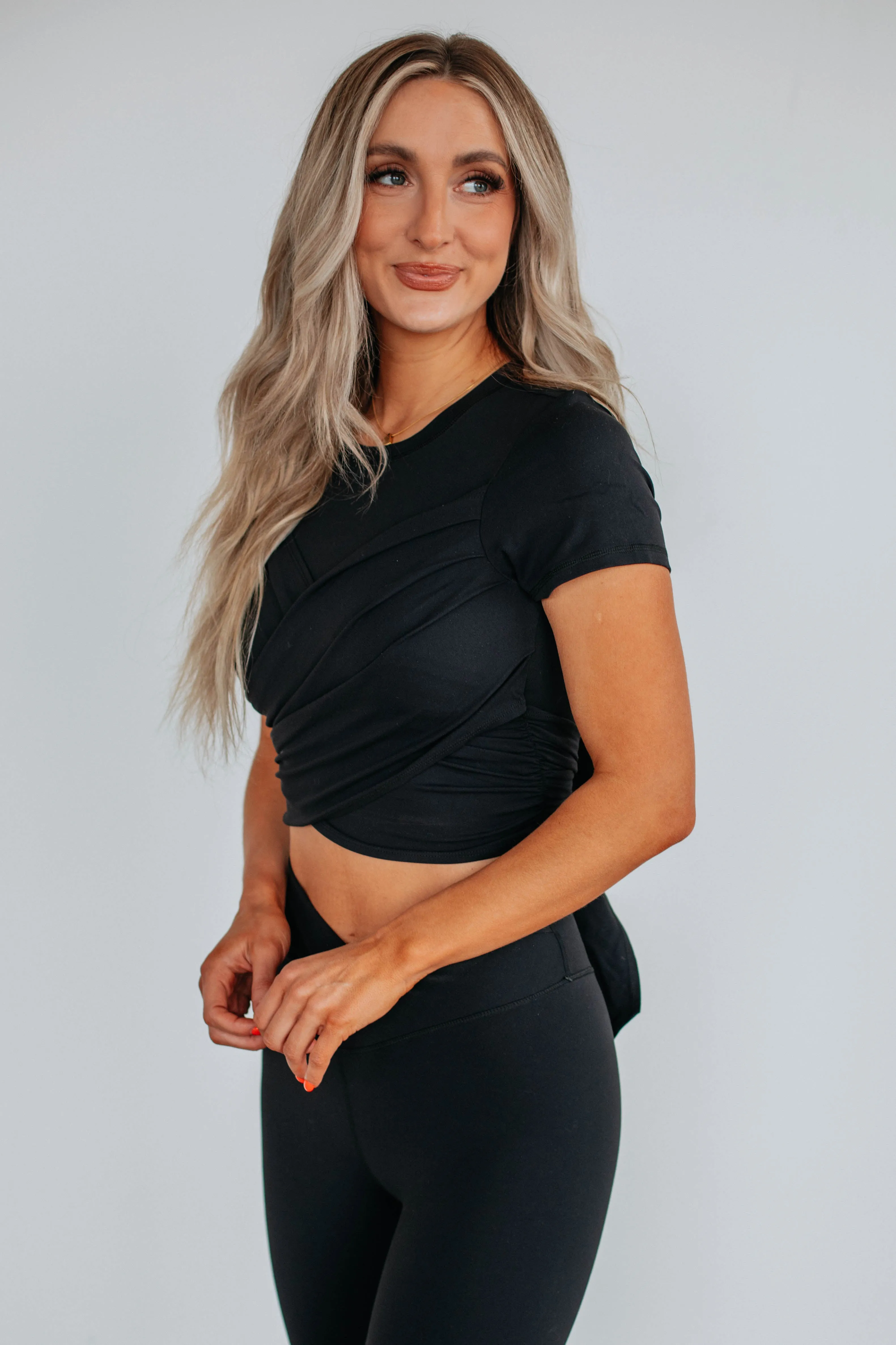 Alita Twist Front Top - Black sold by Wild Oak Boutique