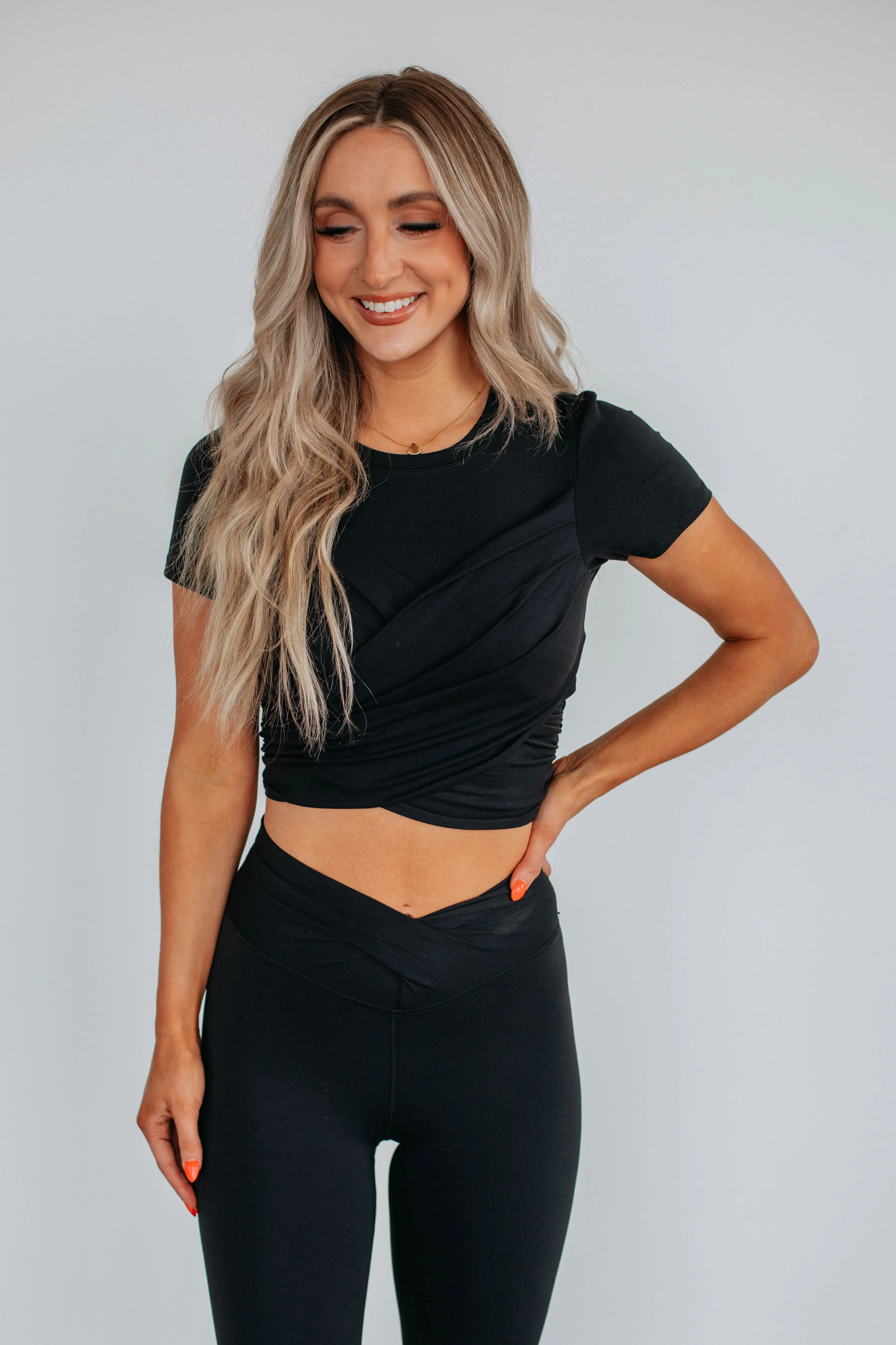 Alita Twist Front Top - Black sold by Wild Oak Boutique product image thumbnail 5