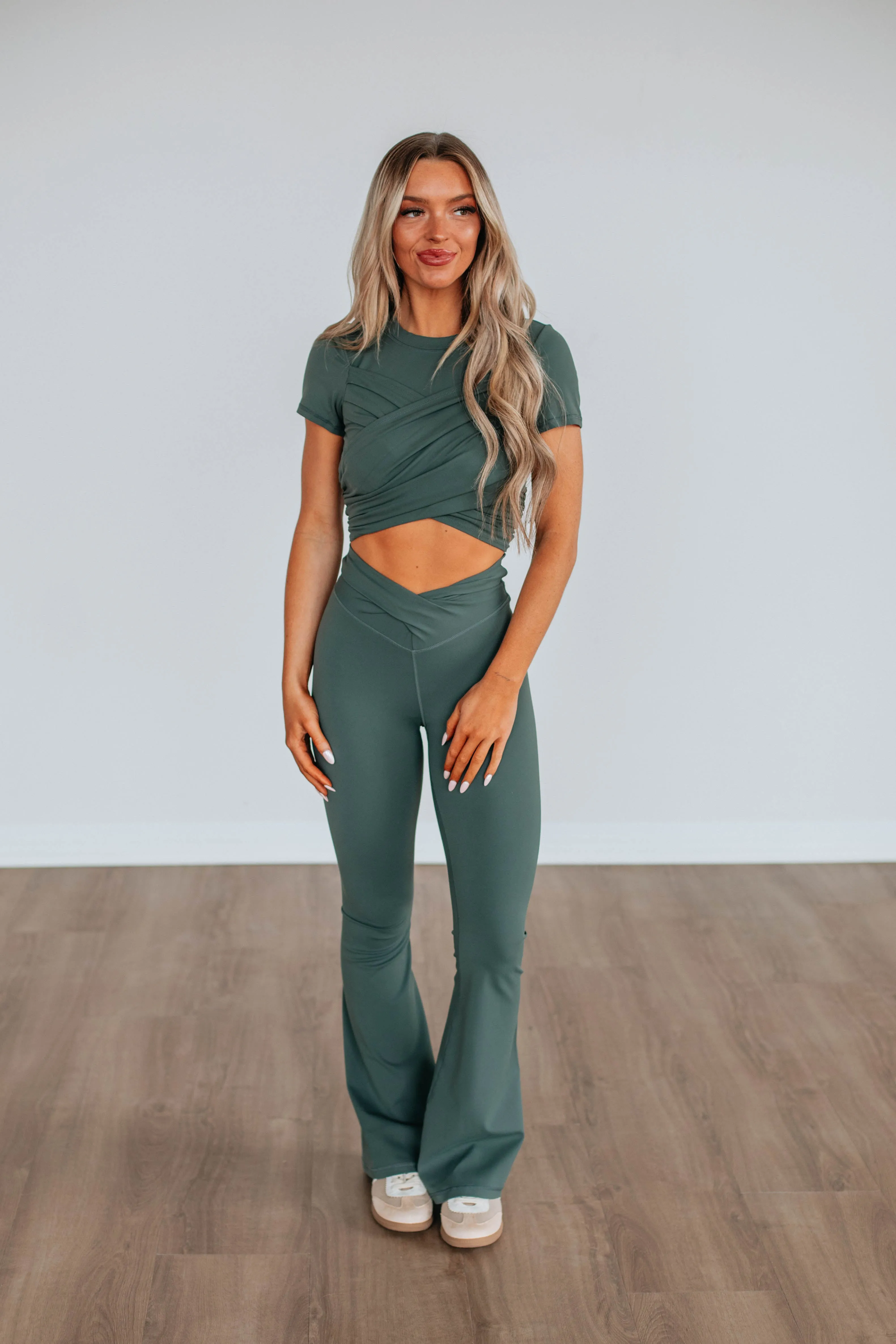 Alita Flare Leggings - Spruce sold by Wild Oak Boutique