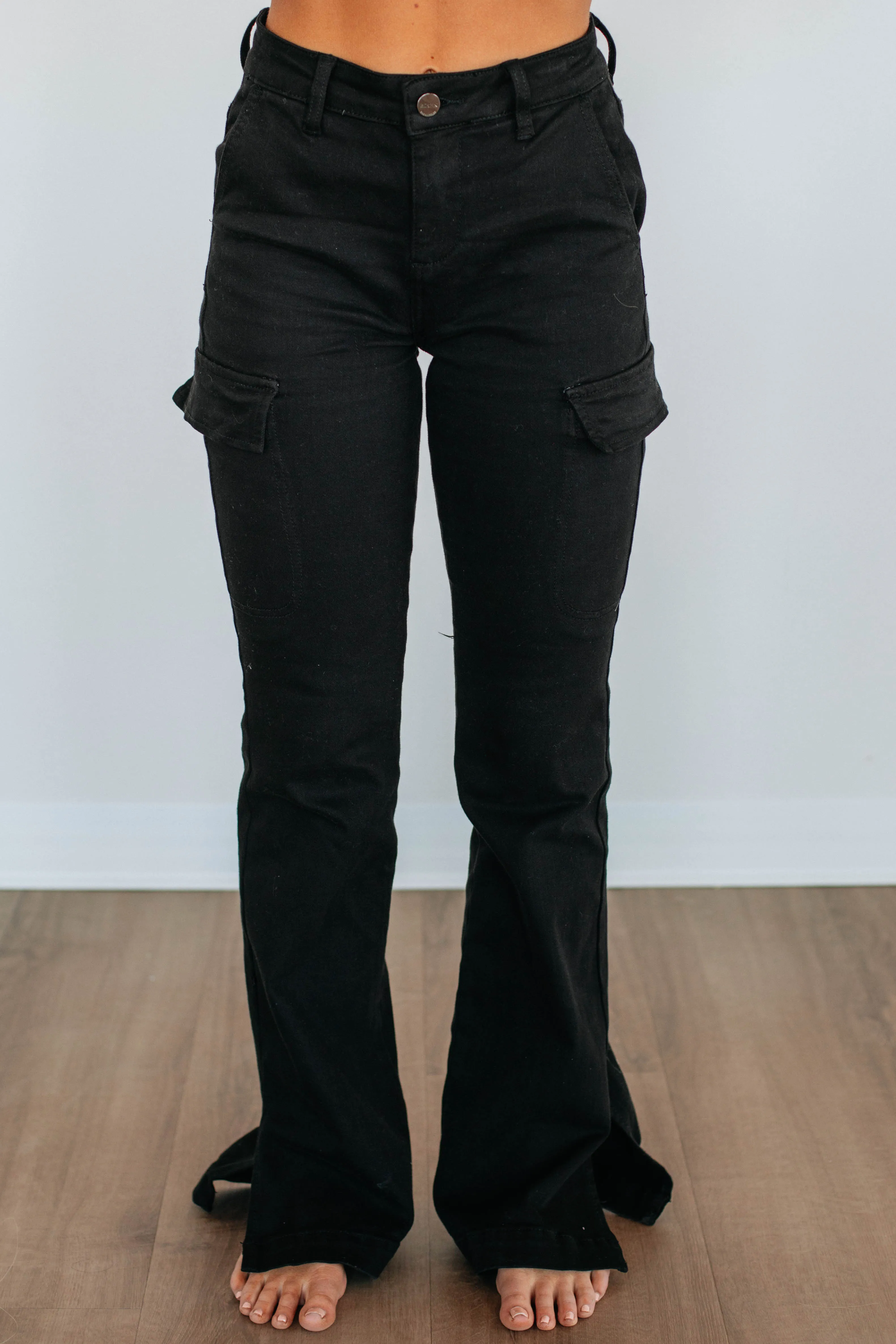 Kayley Risen Cargo Jeans - Black Wash sold by Wild Oak Boutique product image thumbnail 4