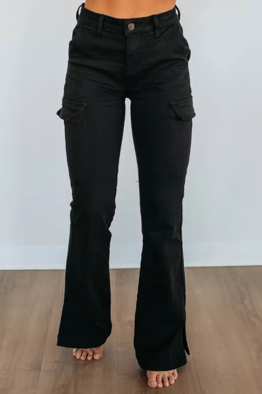 Kayley Risen Cargo Jeans - Black Wash made by Risen