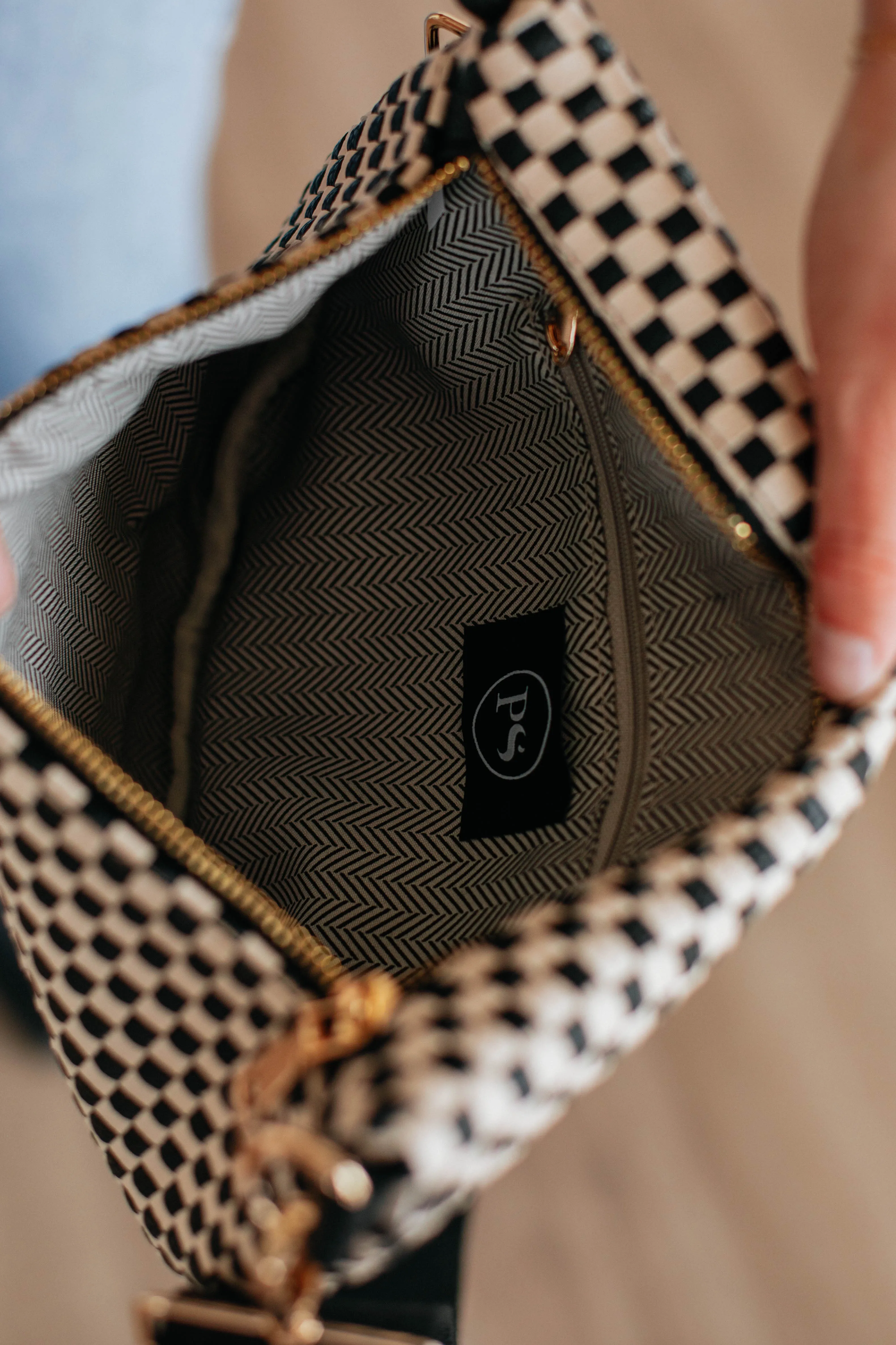 Patsy Checkered Bum Bag - Black sold by Wild Oak Boutique product image thumbnail 3