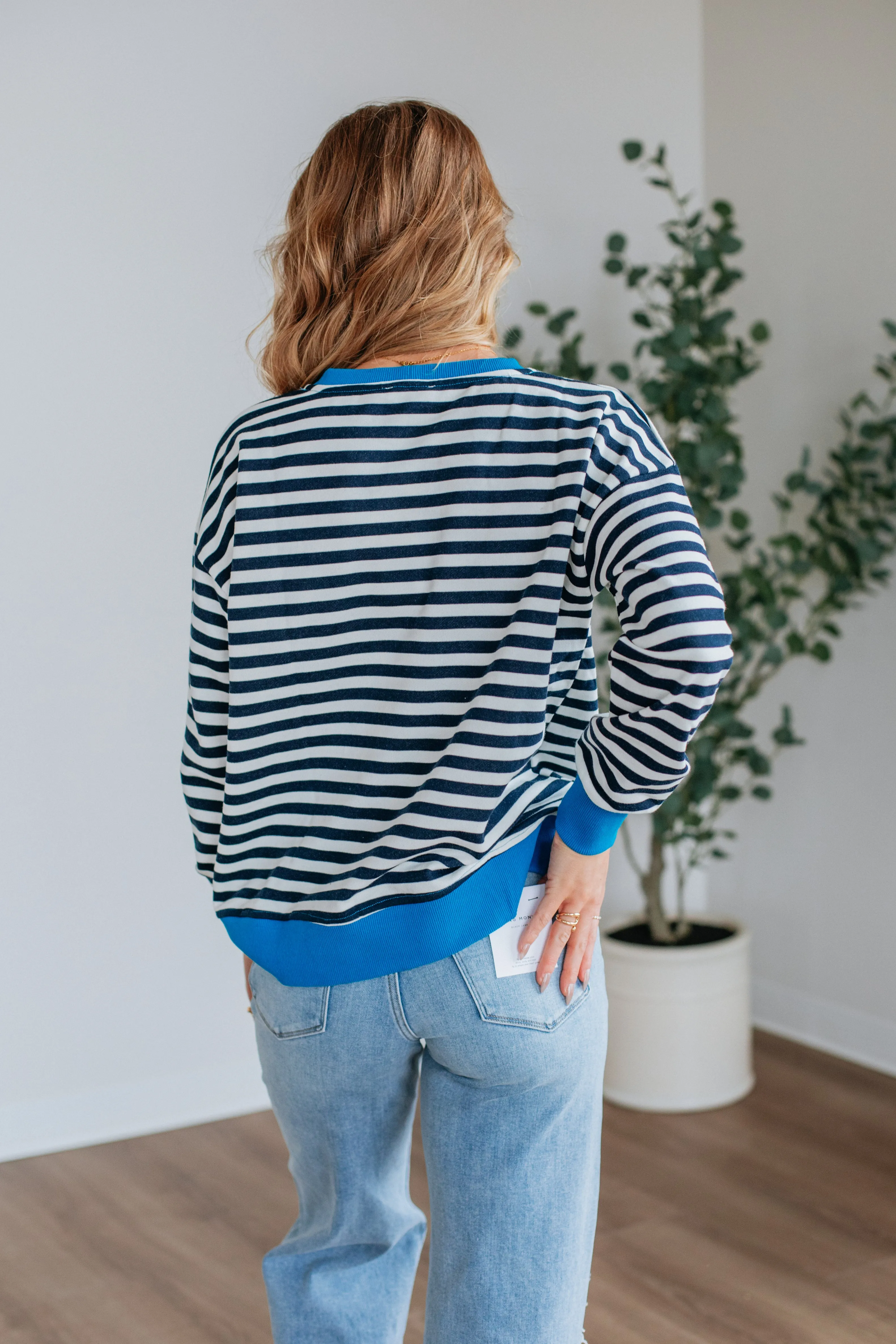 Devann Striped Crewneck sold by Wild Oak Boutique product image thumbnail 5