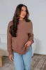 Chelsea Mock Neck Sweater - Mocha sold by Wild Oak Boutique